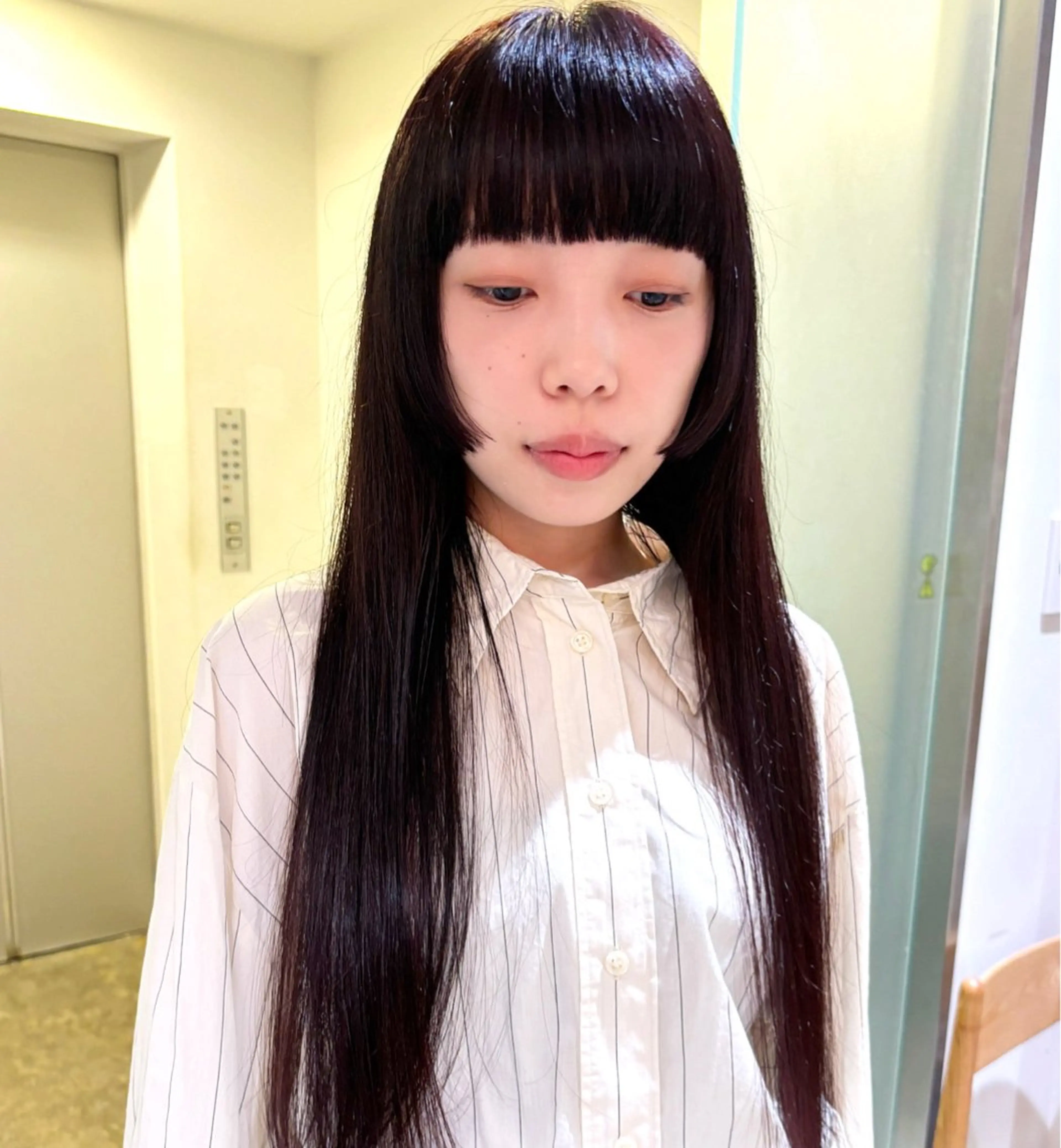 ロング カラー ブリーチ ダブルカラー ブリーチなしカラー 姫カット カット ヘアカラー トリートメント やまもと さえのヘアスタイル