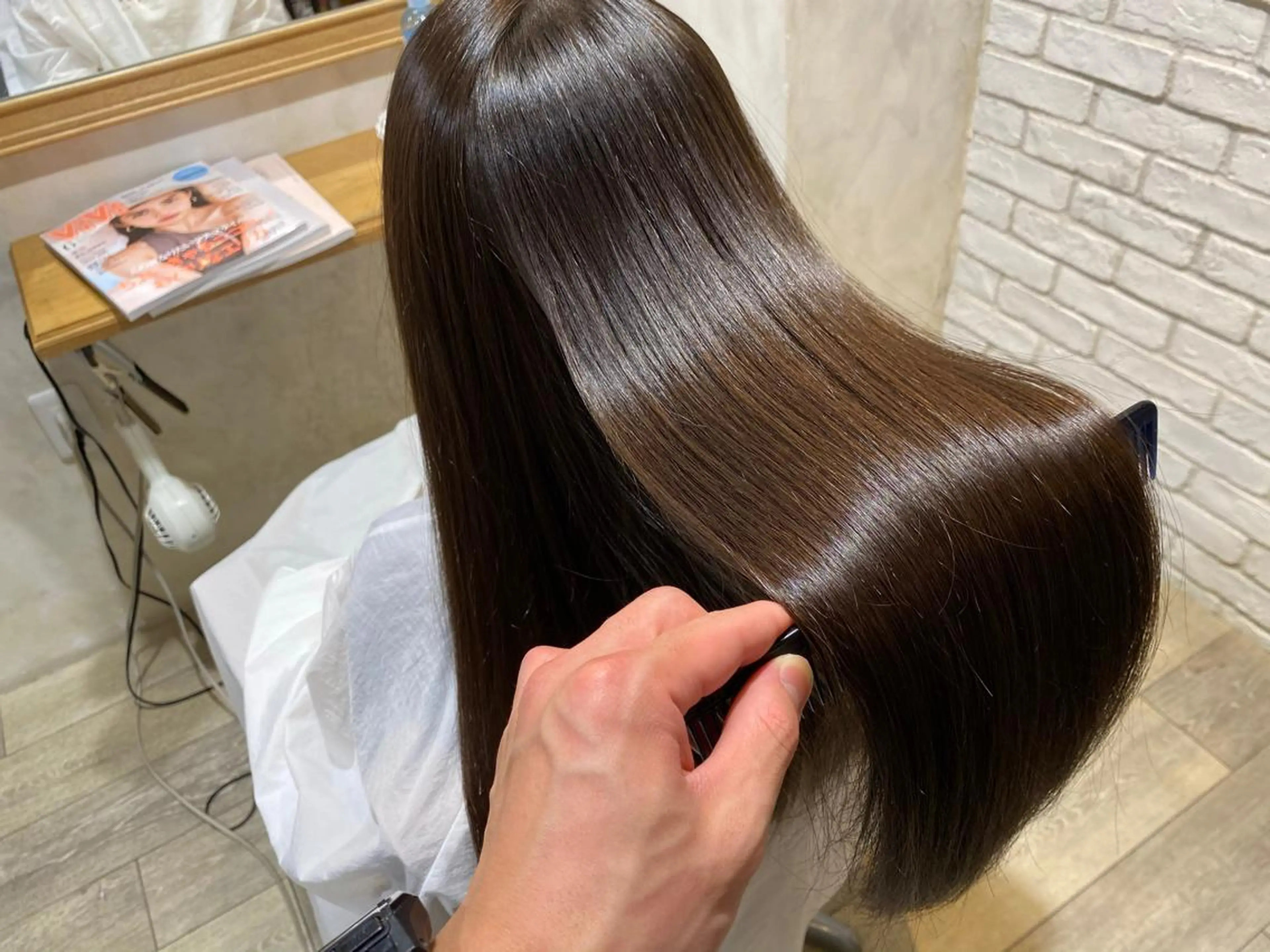 セミロング カラー パーマ メンズ 縮毛矯正 安部 真輝のヘアスタイル