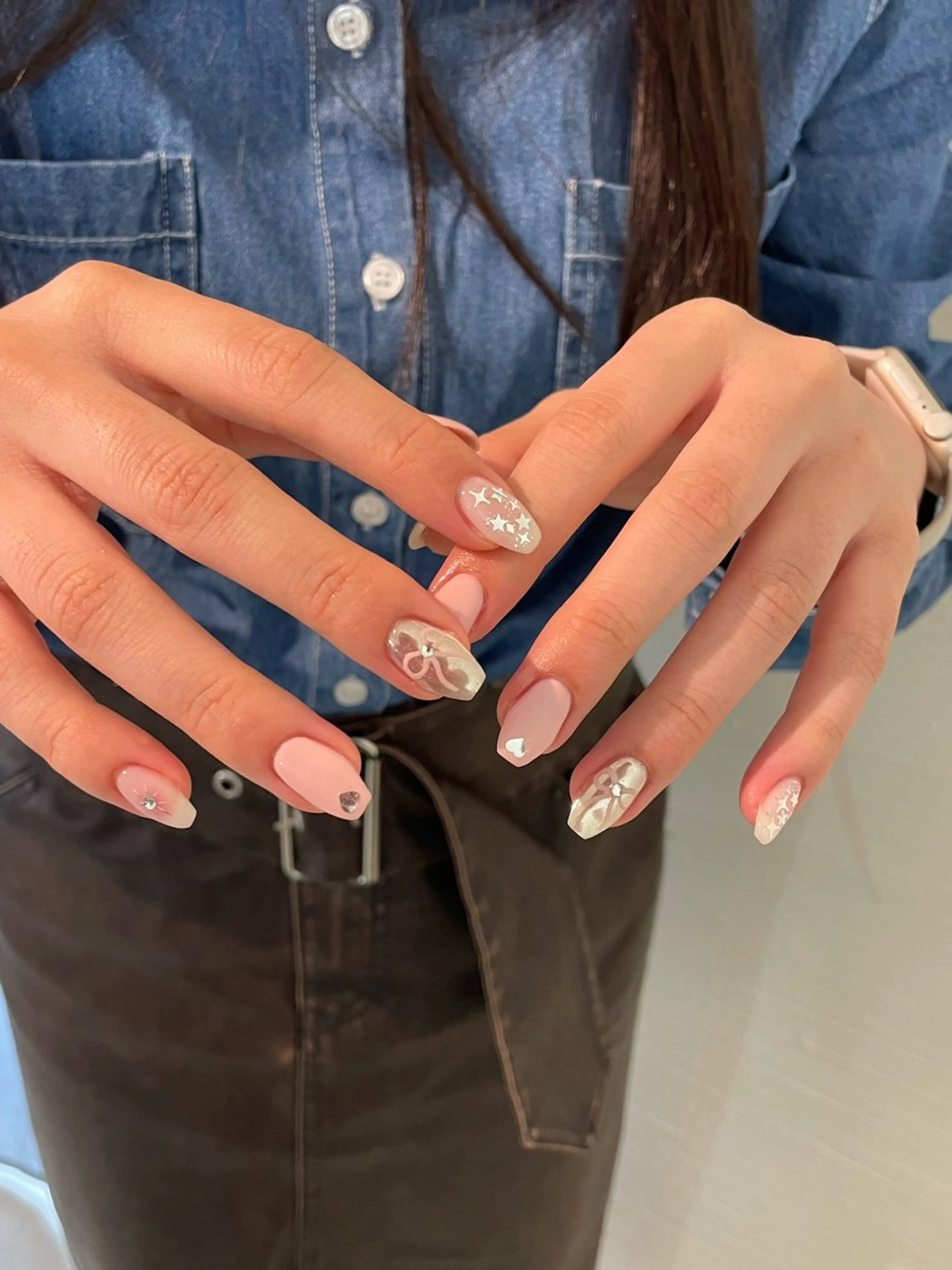 ネイル フラワーネイル フレンチネイル ジェルネイル ガーリー ハート nailist. sayaのネイルデザイン