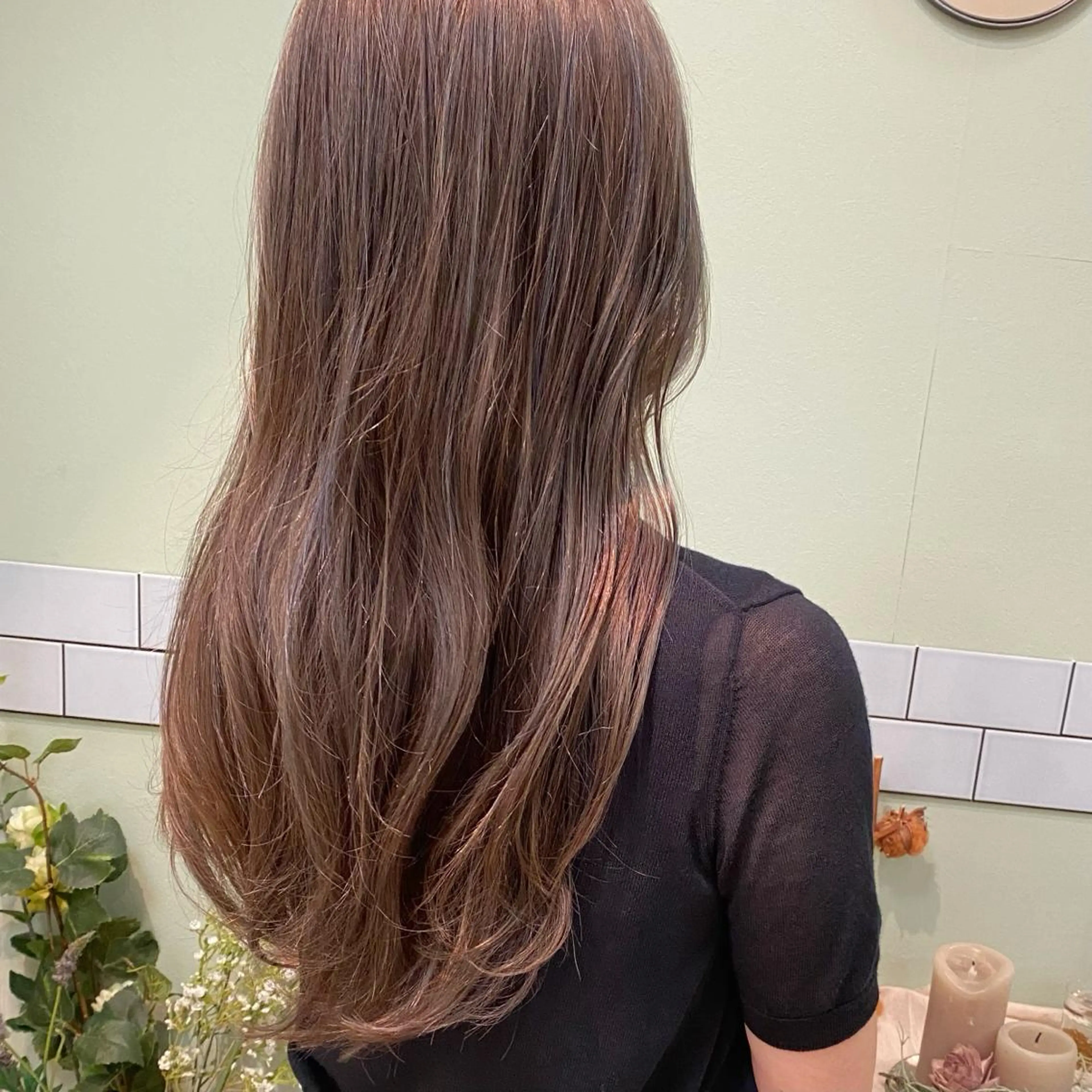 ミディアム カラー ハイライトカラー ハイライト カット ヘアカラー トリートメント 髪質改善ｶﾗｰ ｹｱﾌﾞﾘｰﾁ/ﾀﾑのヘアスタイル