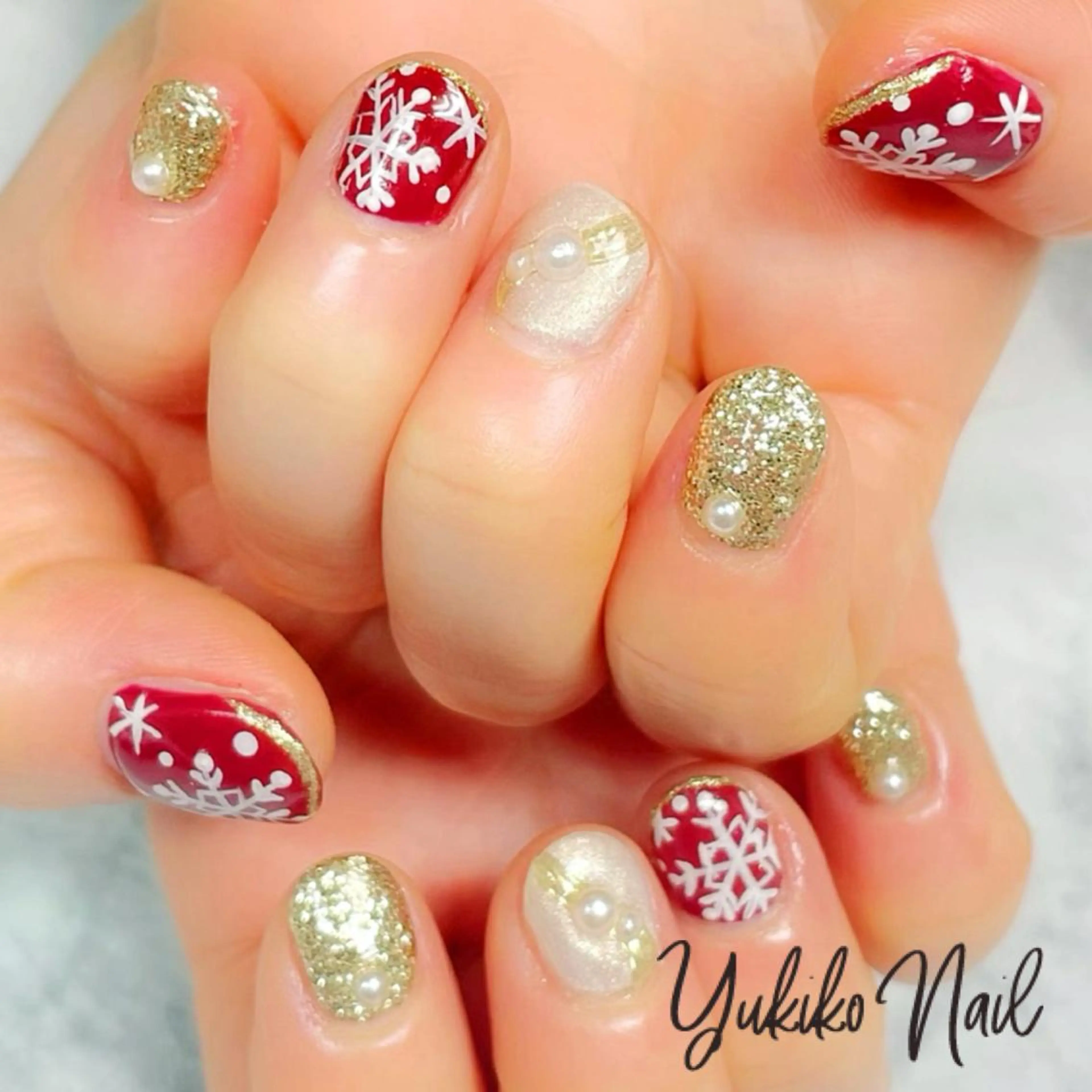 ネイル フットネイル 冬ネイル ハンドネイル ユキコ ネイルのネイルデザイン
