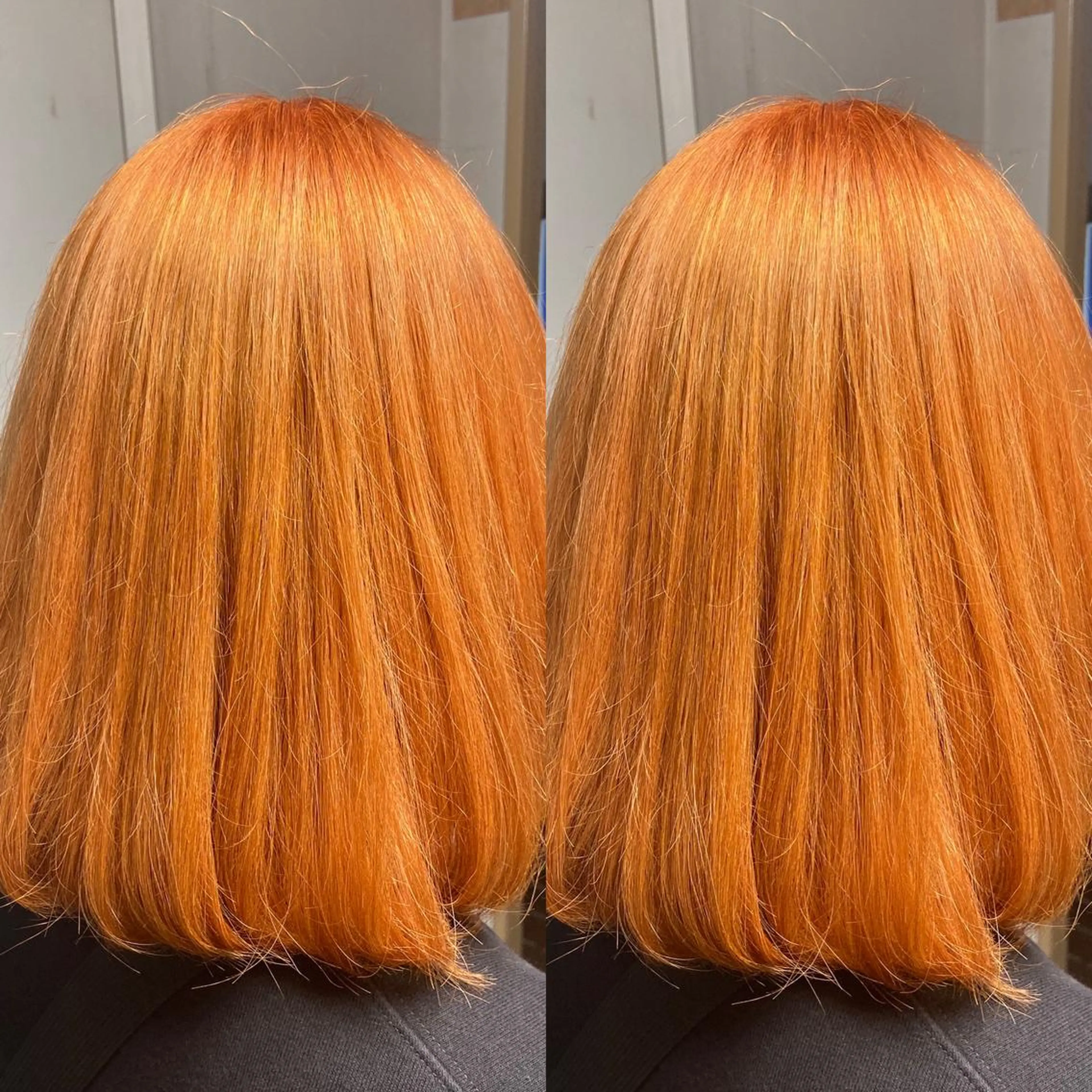 ミディアム カラー ブリーチ オレンジ ツバサ 髪質改善のヘアスタイル