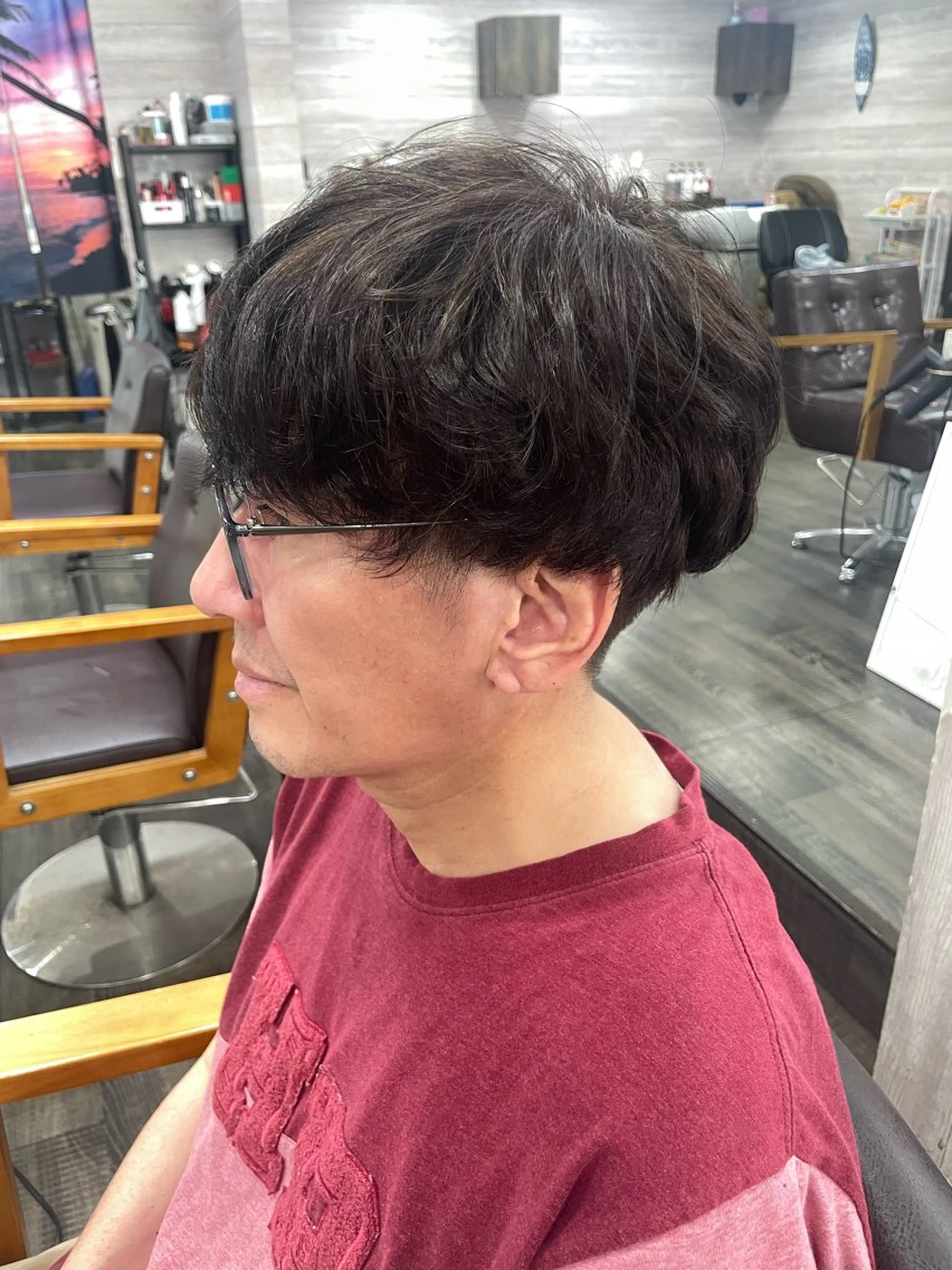 パーマ メンズ カット パーマ 五十嵐 満梨奈のヘアスタイル