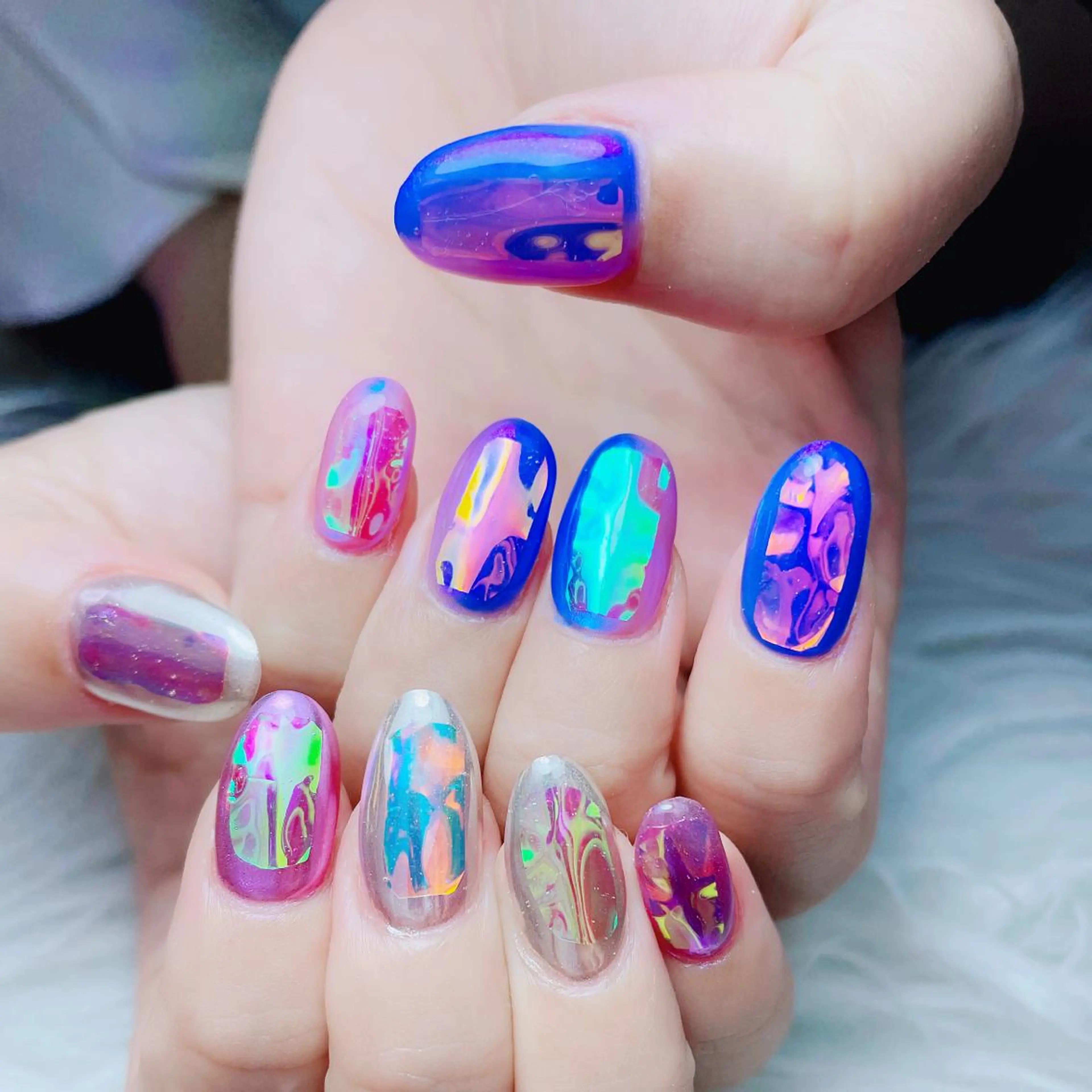 ネイル フレンチネイル ハート 韓国ネイル ミラーネイル リボン Melody Nail所属・Melody  3D/スカルプ専門店のネイルデザイン