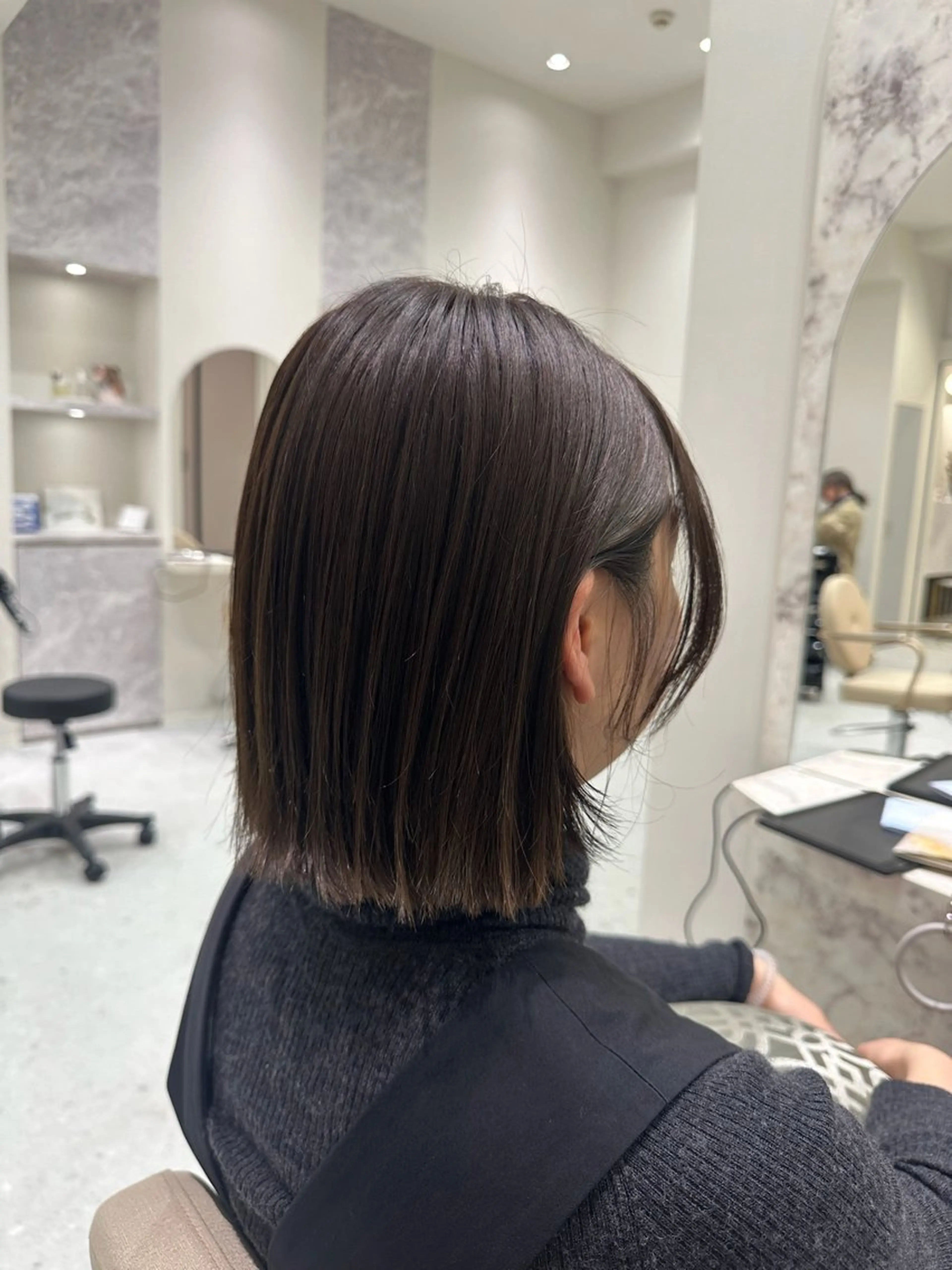 ミディアム カラー カット ヘアカラー トリートメント 韓国レイヤー✨ yasuko銀座のヘアスタイル