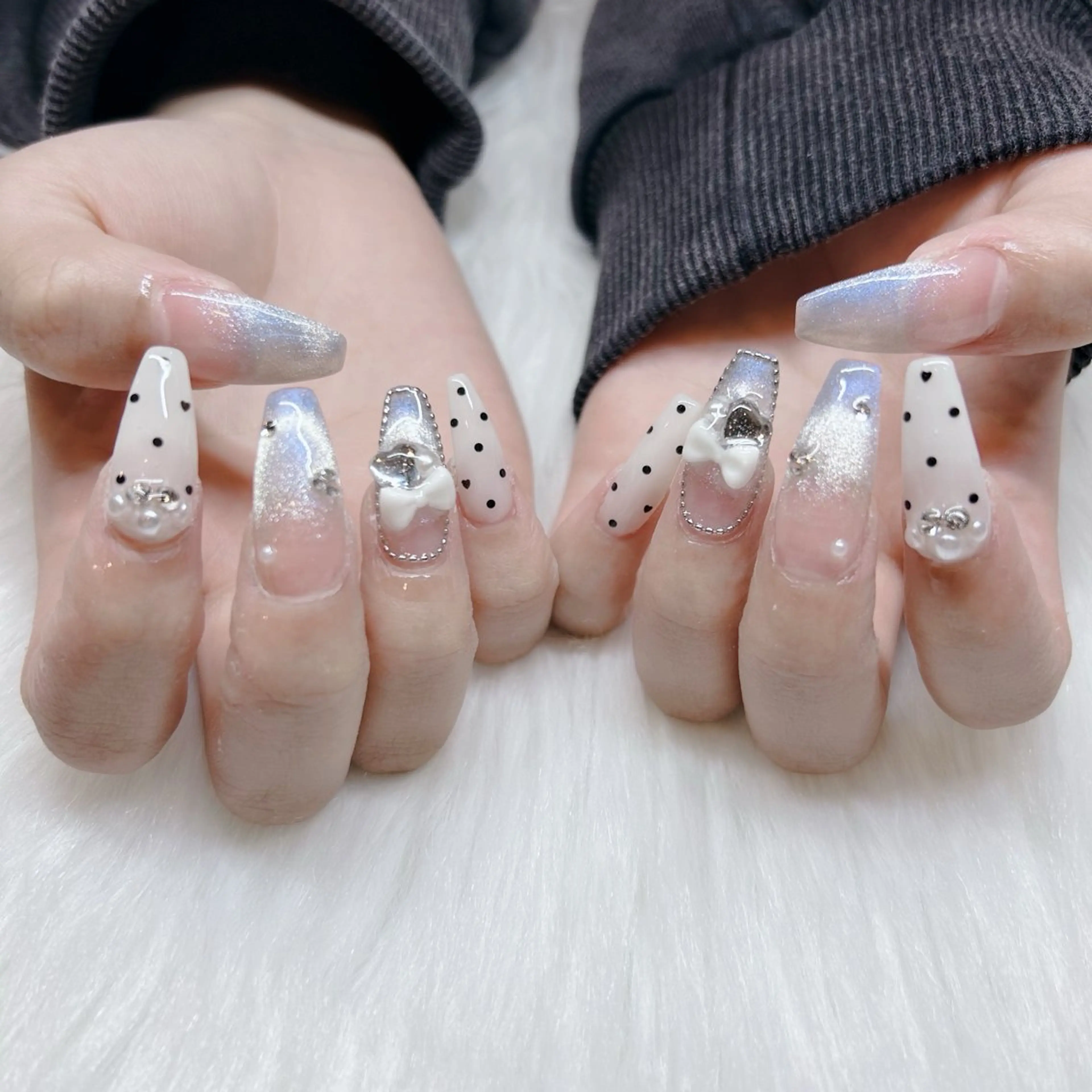 ロング ハンドネイル HANA うるののネイルデザイン