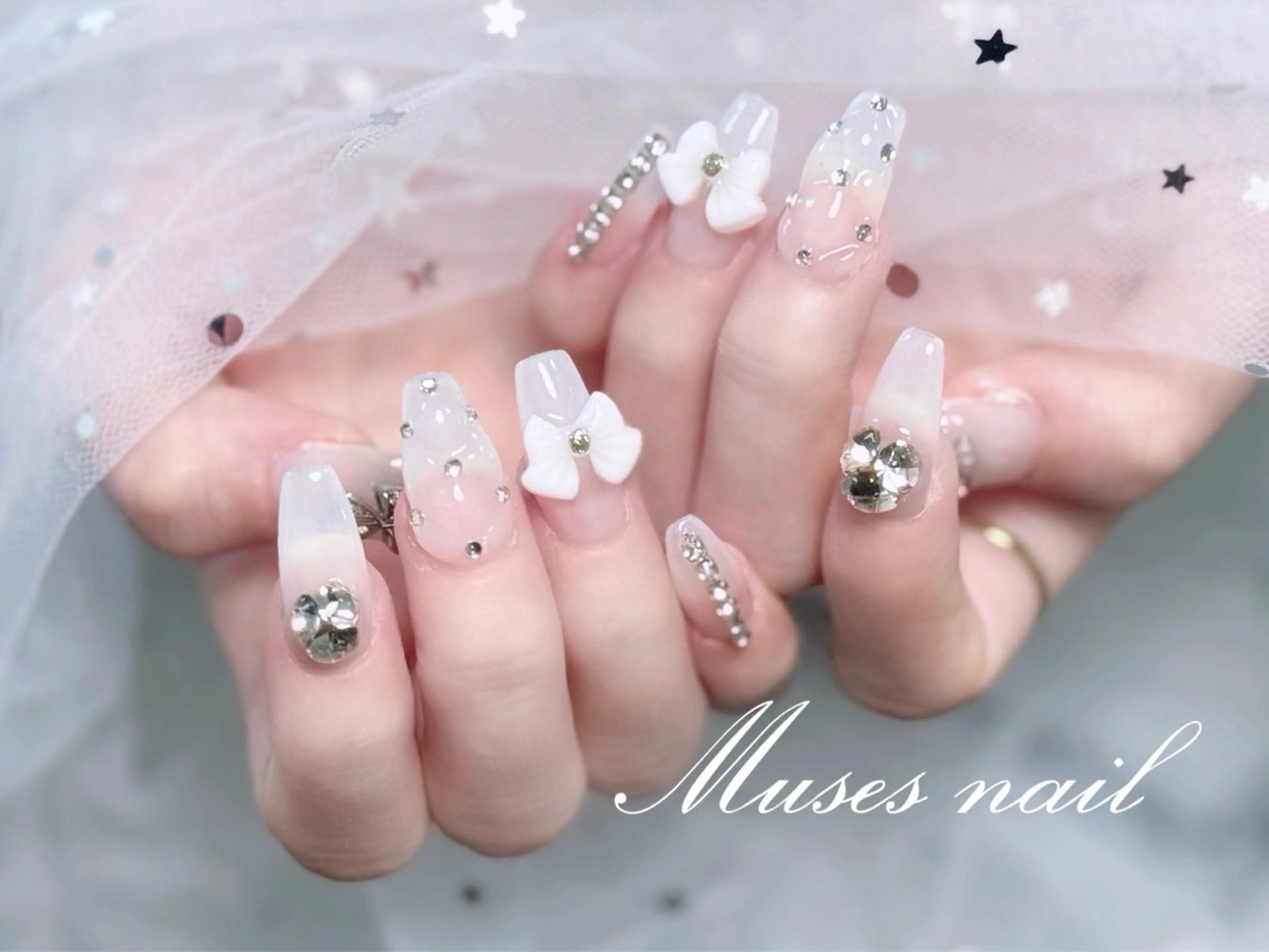 ネイル オーロラネイル チークネイル 長さ出し フレンチネイル ジェルネイル MUSES  NAIL  SALON所属・MUSES ネイルのネイルデザイン
