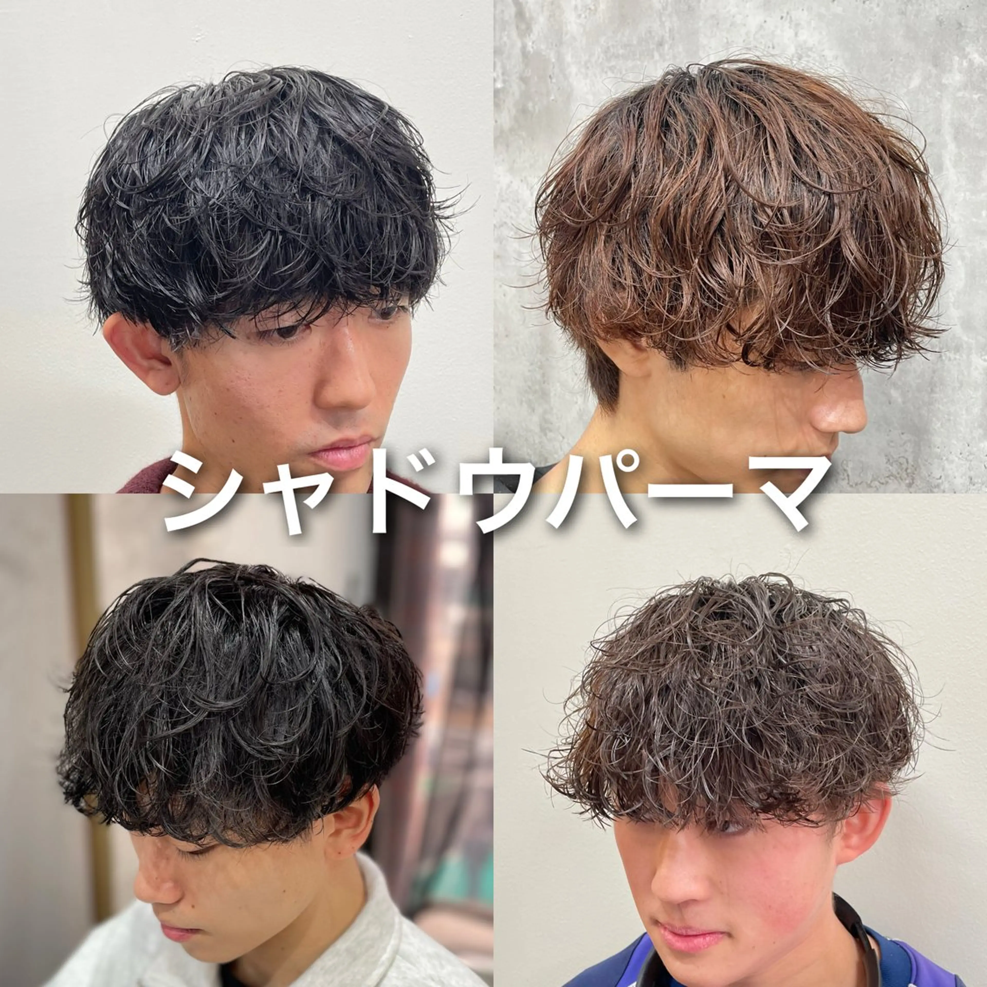 ショート パーマ メンズ カット パーマ シャドウパーマ/縦落 ちパーマ 大久保のヘアスタイル