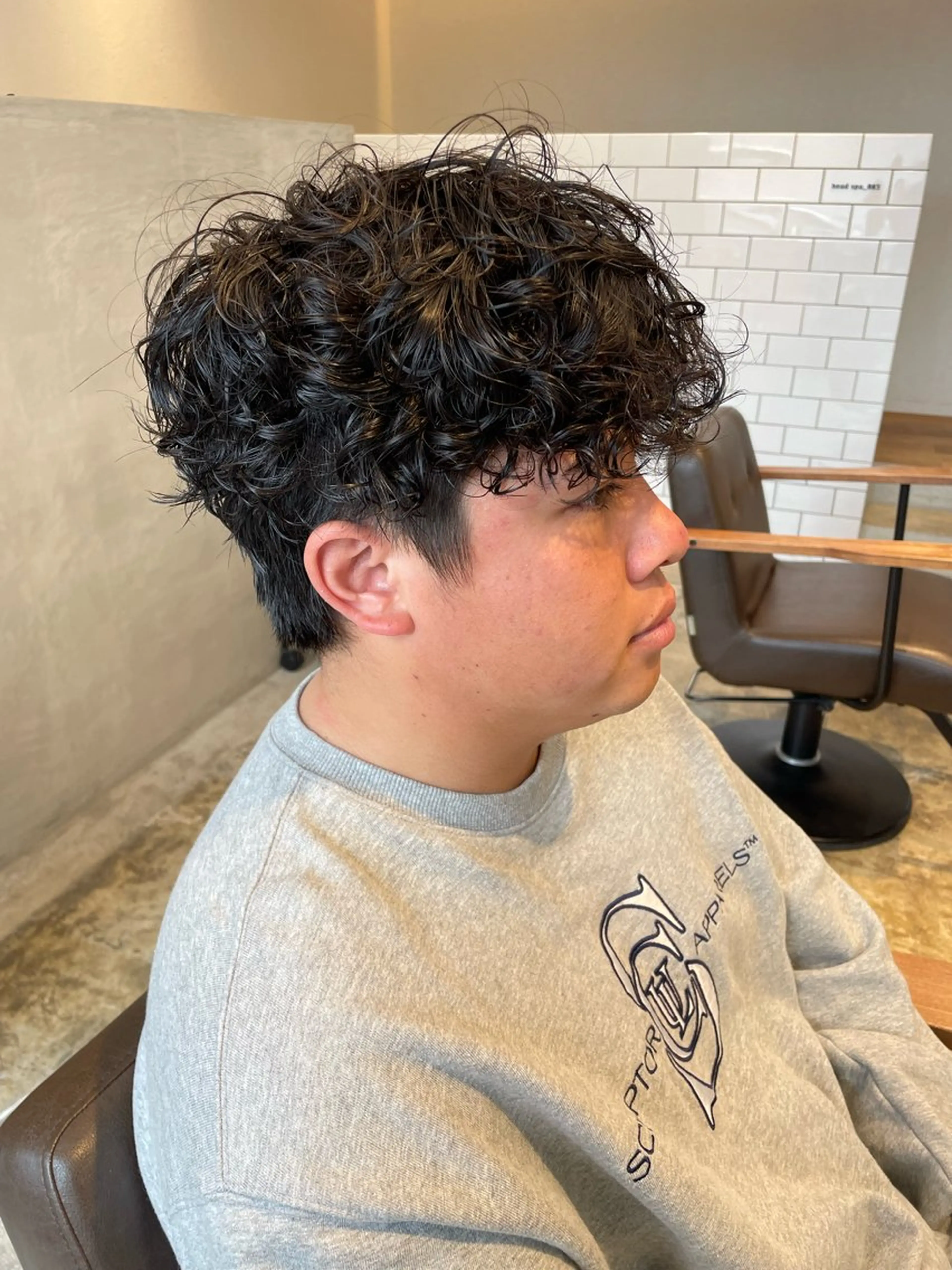 パーマ メンズ カット パーマ 小宮山 桃加のヘアスタイル