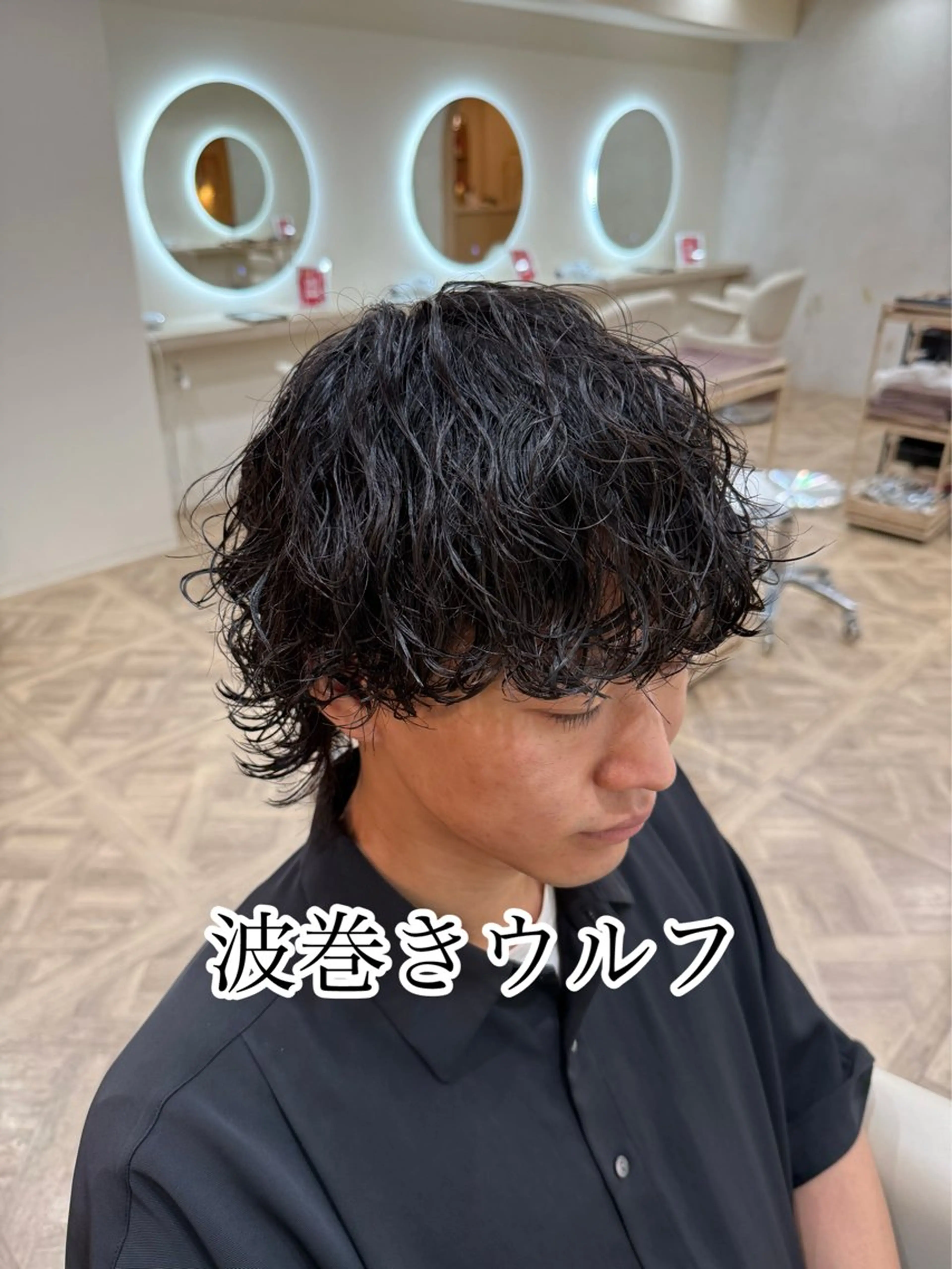 パーマ メンズ 波巻きパーマ メンズウルフカット ウルフカット カット パーマ トリートメント 市原亮/名古屋駅/ ツイスパ/波巻きのヘアスタイル