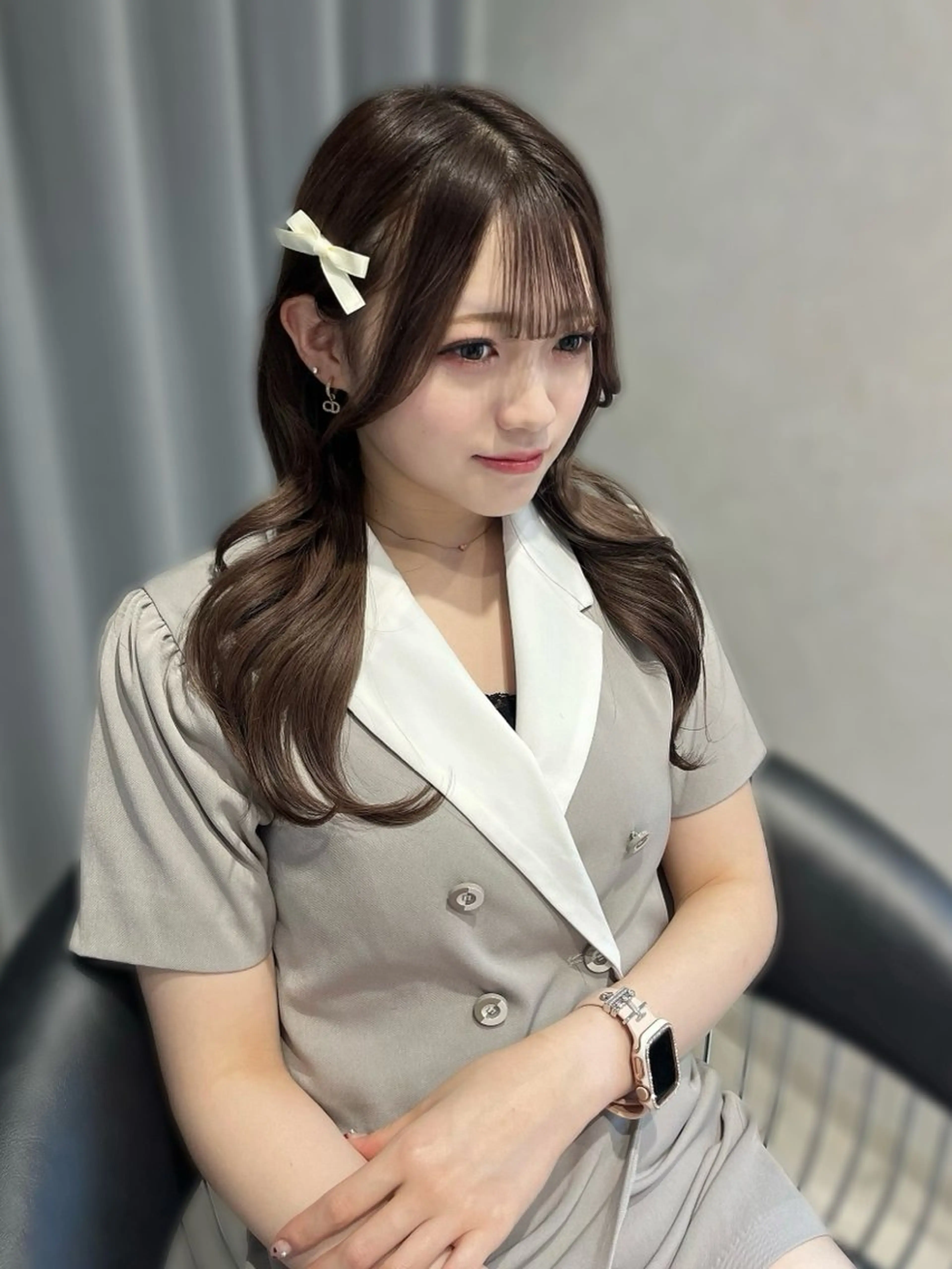 ロング チョコレートブラウン レイヤーカット カット ヘアカラー トリートメント 韓国盛れヘア🩶/ 池袋𝐑𝐢𝐧𝐚のヘアスタイル