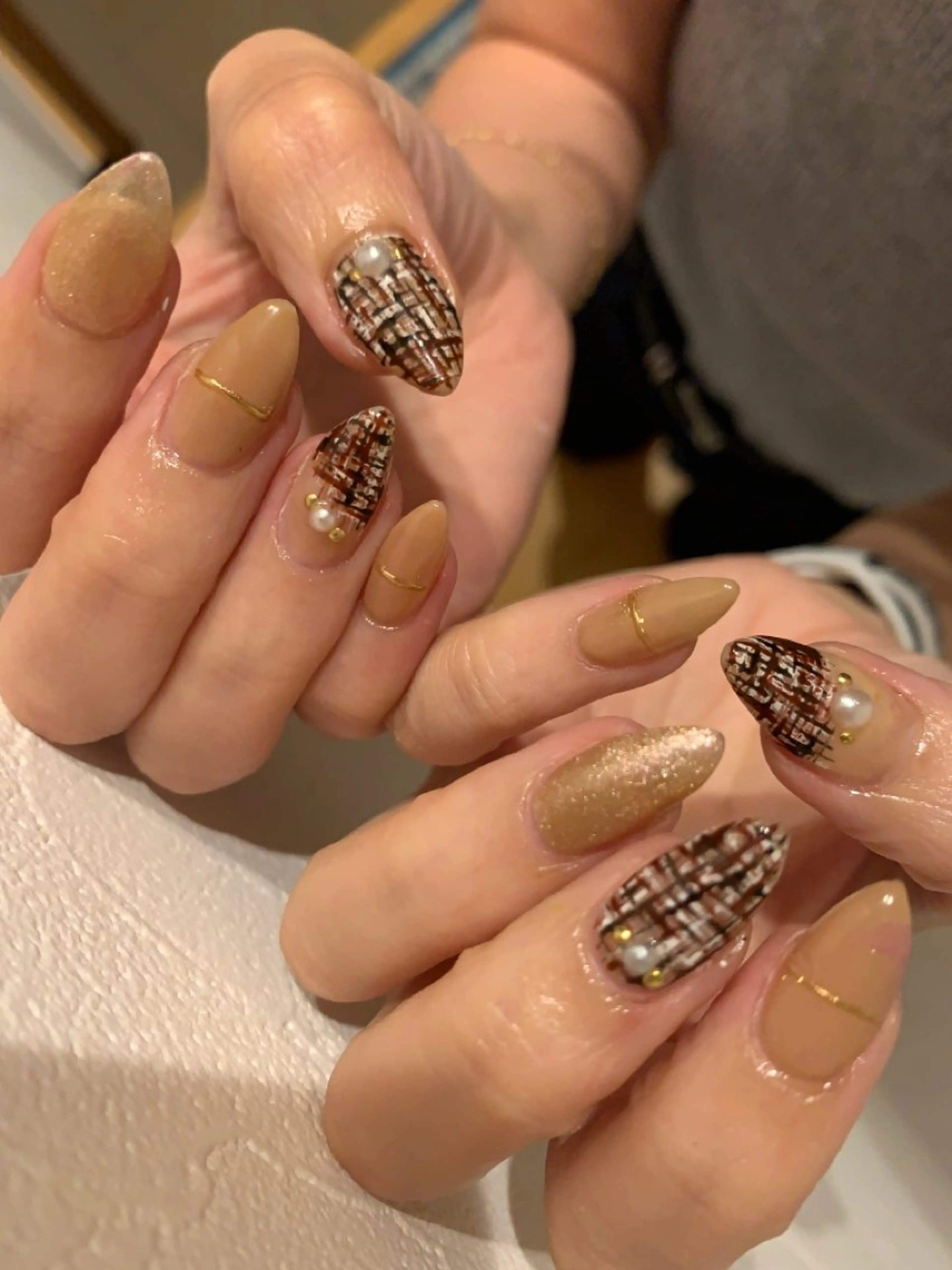 ネイル ツイードネイル ハンドネイル 北川 恭子のネイルデザイン
