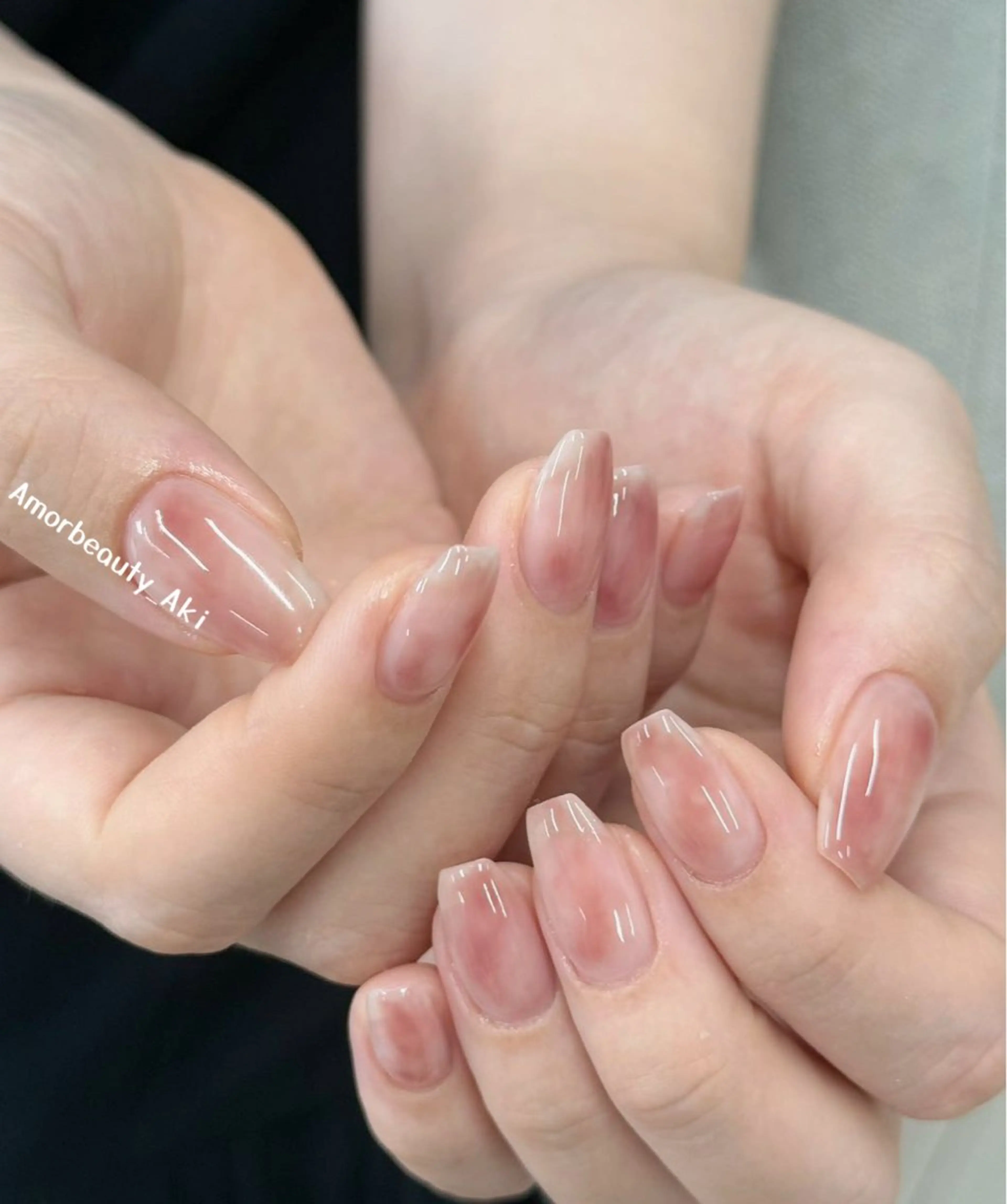 ネイル ハンドネイル AmorBeauty 長さだしのネイルデザイン