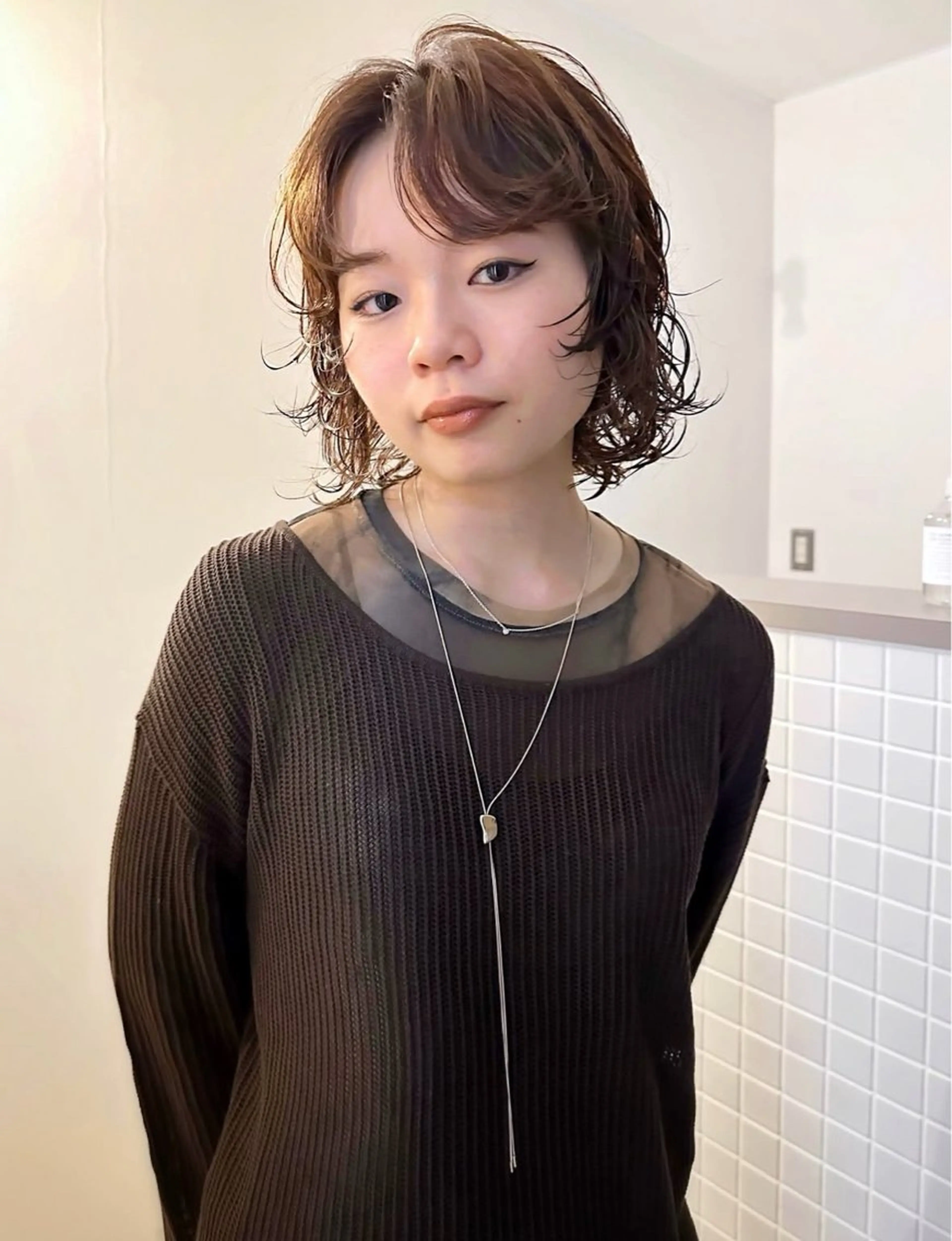 ショート パーマ ボブレイヤー ボブ レイヤーカット カット パーマ トリートメント 榛地 渉馬のヘアスタイル