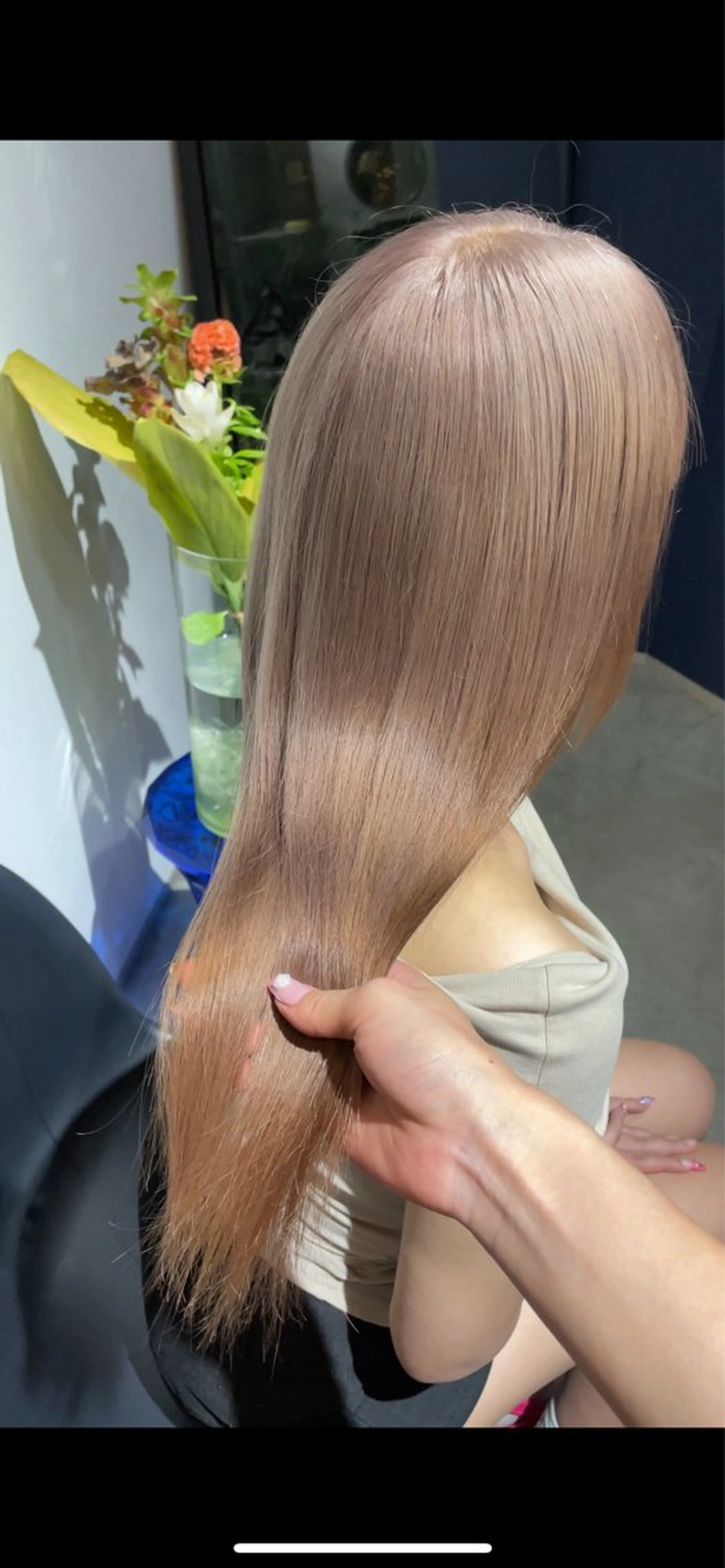 ロング カラー ベージュカラー ブリーチ ミルクティーベージュ ヘアカラー ブリーチ🩶韓国ヘア 🩶ワカナのヘアスタイル