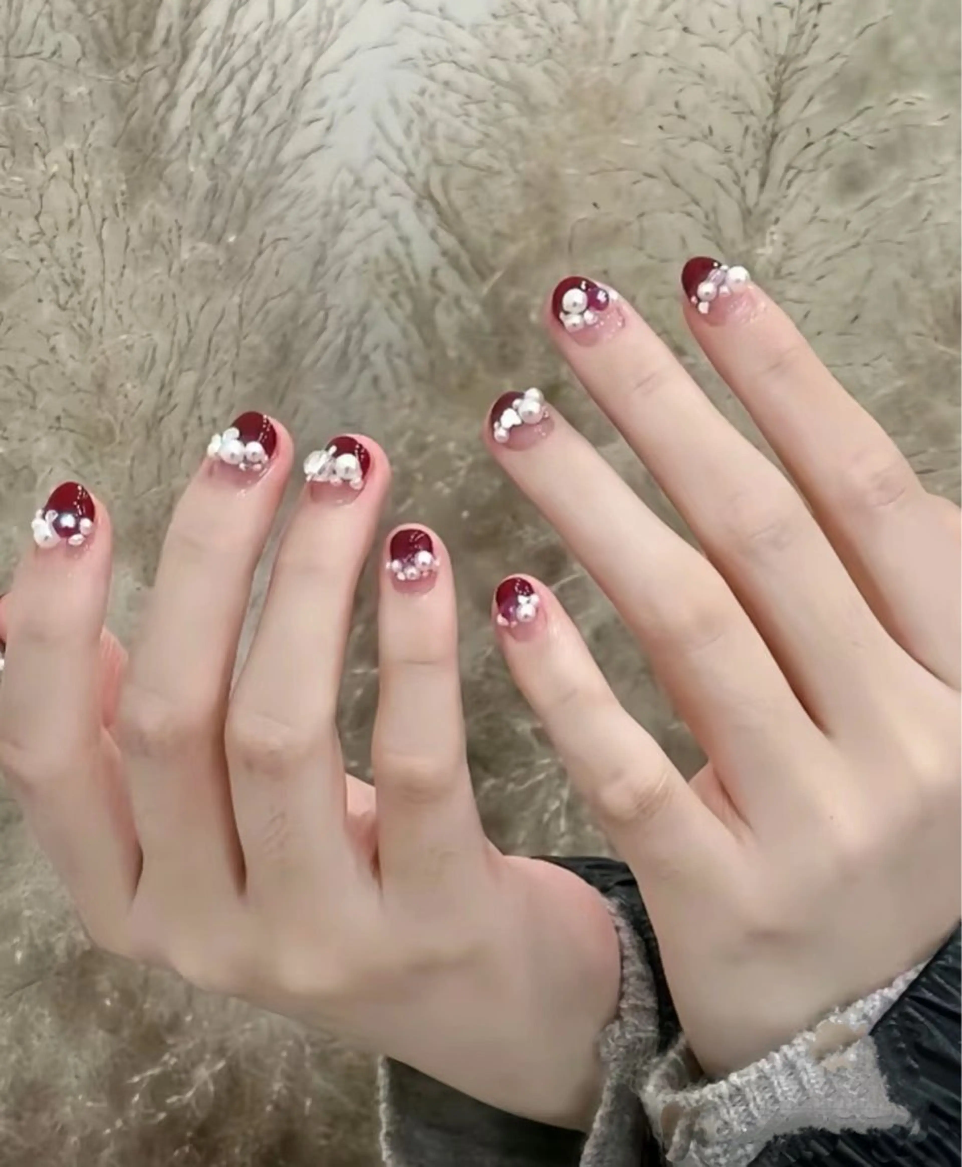 ネイル フットネイル フレンチネイル ジェルネイル ガラスフレンチ 韓国ネイル ハンドネイル ハンドケア The Nail & Eye Lashのその他イメージ