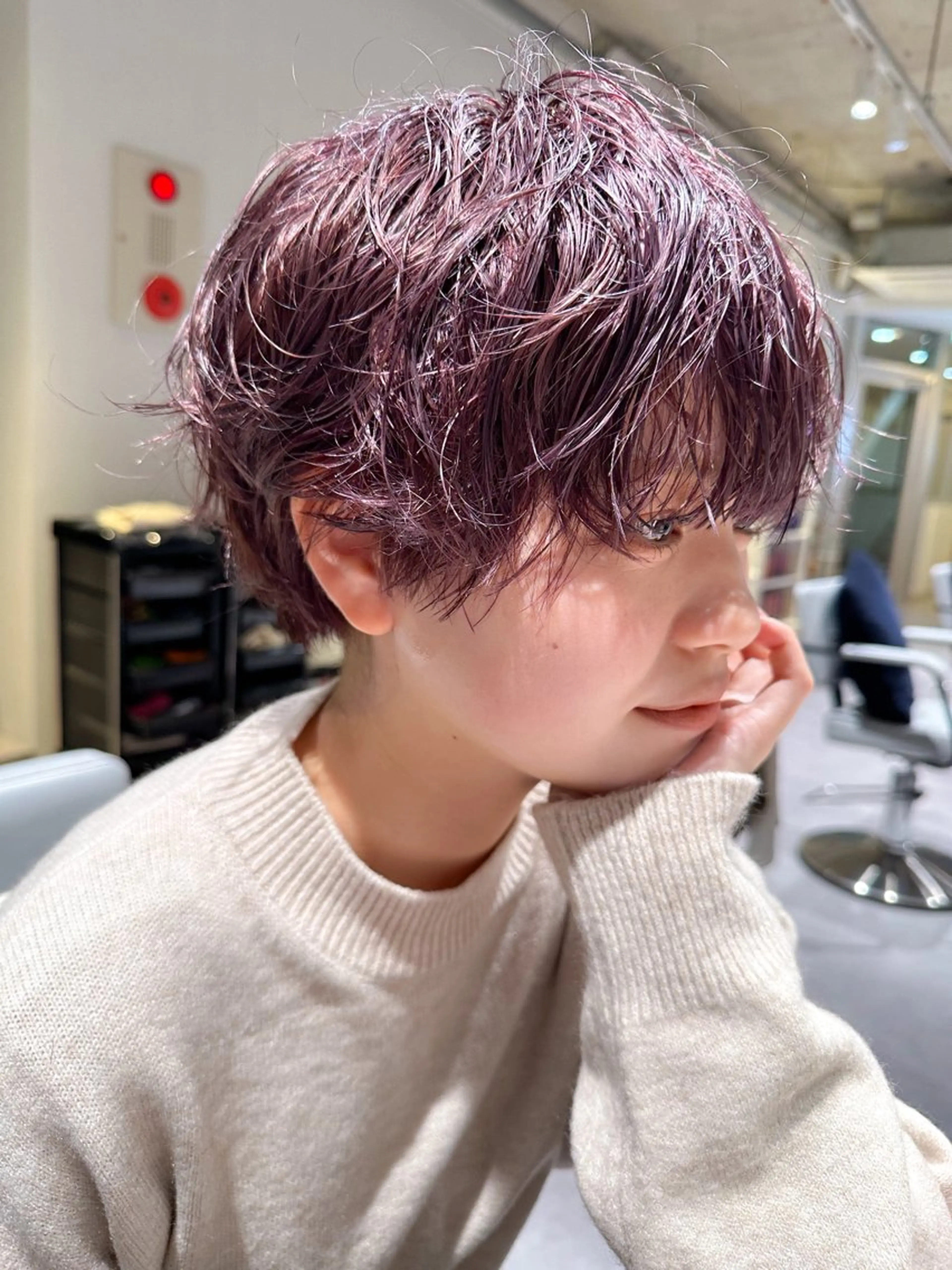 ショート カラー パーマ [amu]kaho /メンズカット🧃のヘアスタイル