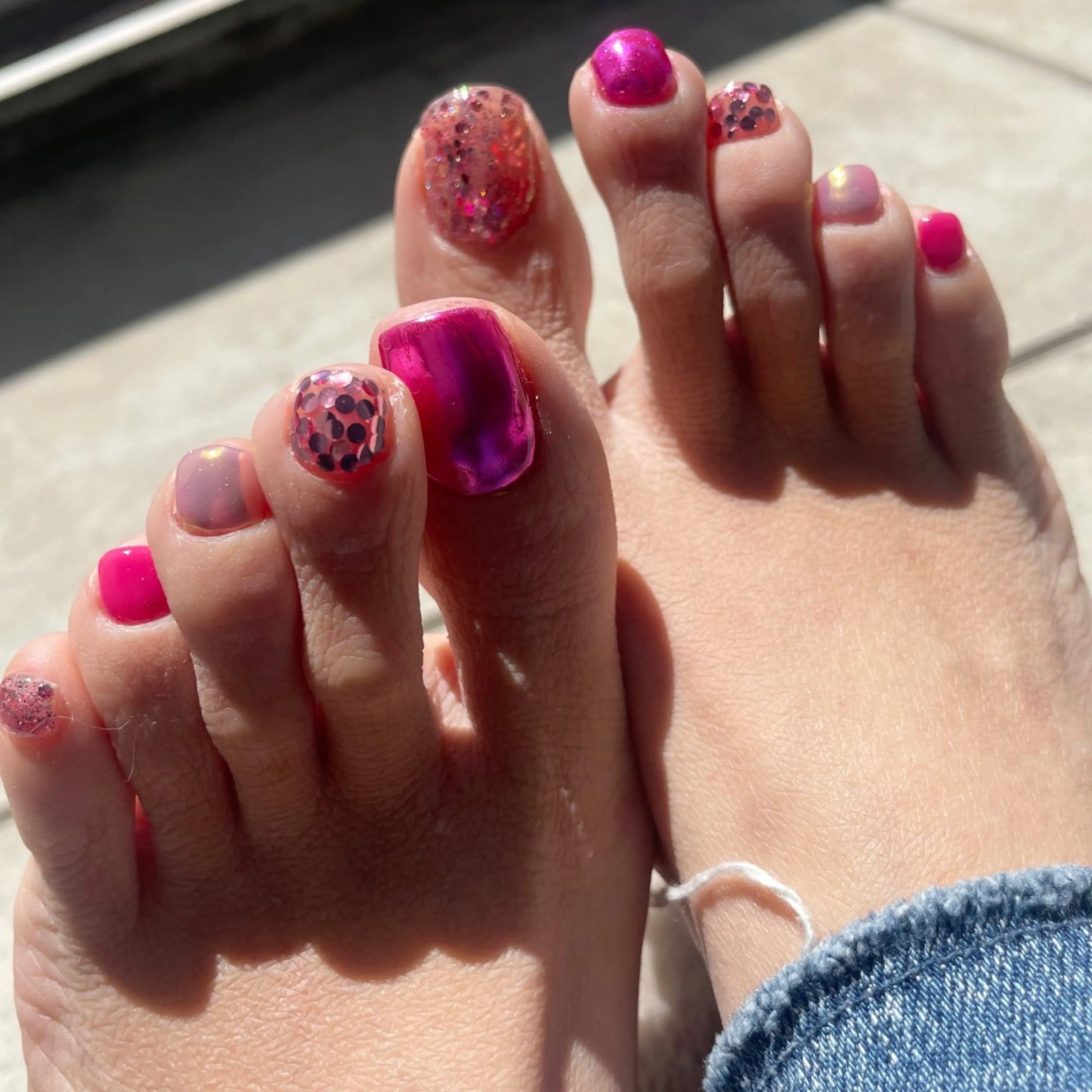 ネイル オーロラネイル フットネイル キラキラネイル マグネットネイル ミラーネイル フットネイル ma riのネイルデザイン
