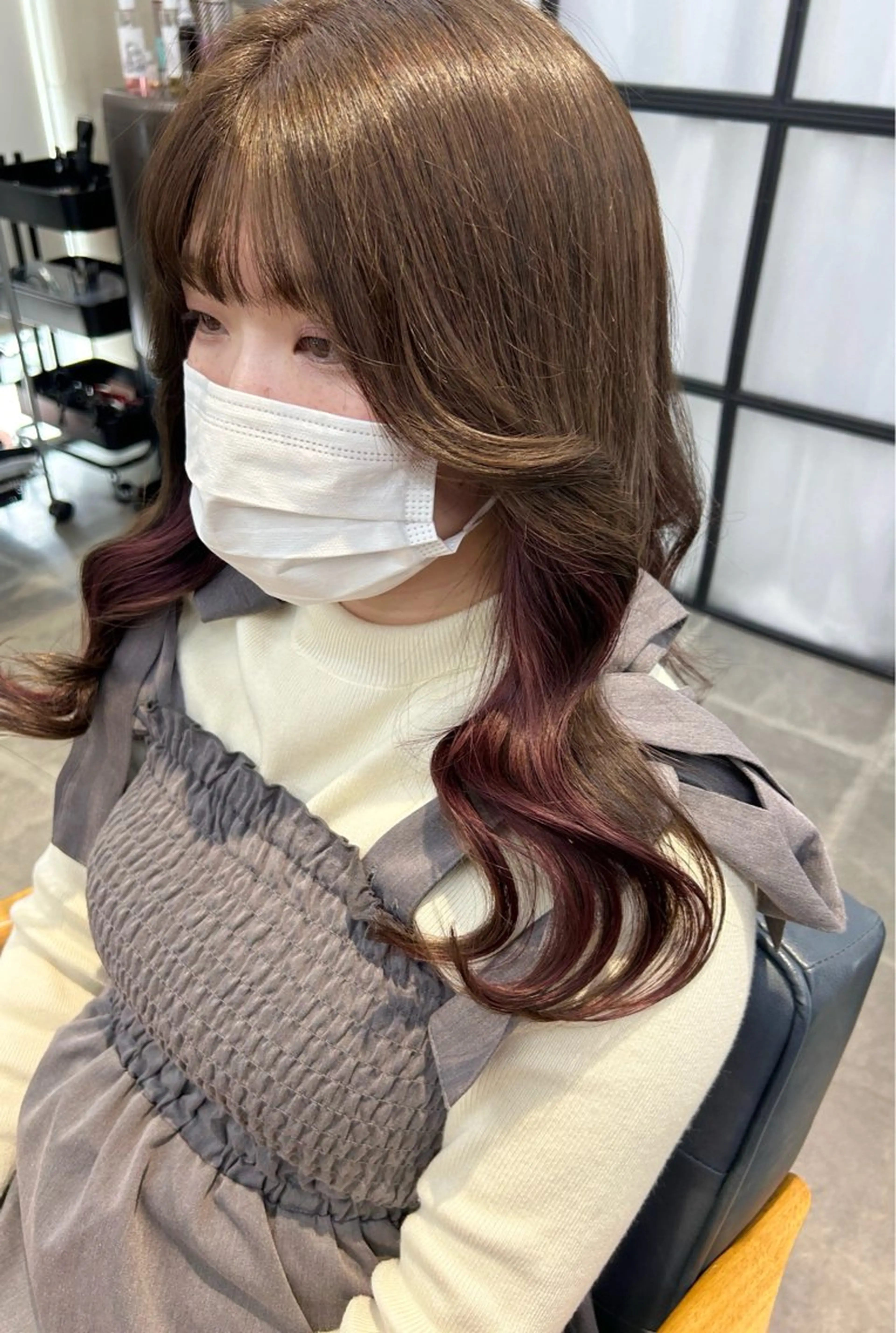 ロング カラー カット ヘアカラー トリートメント newi梅田🫧韓国 ヘア🫧sakiのヘアスタイル