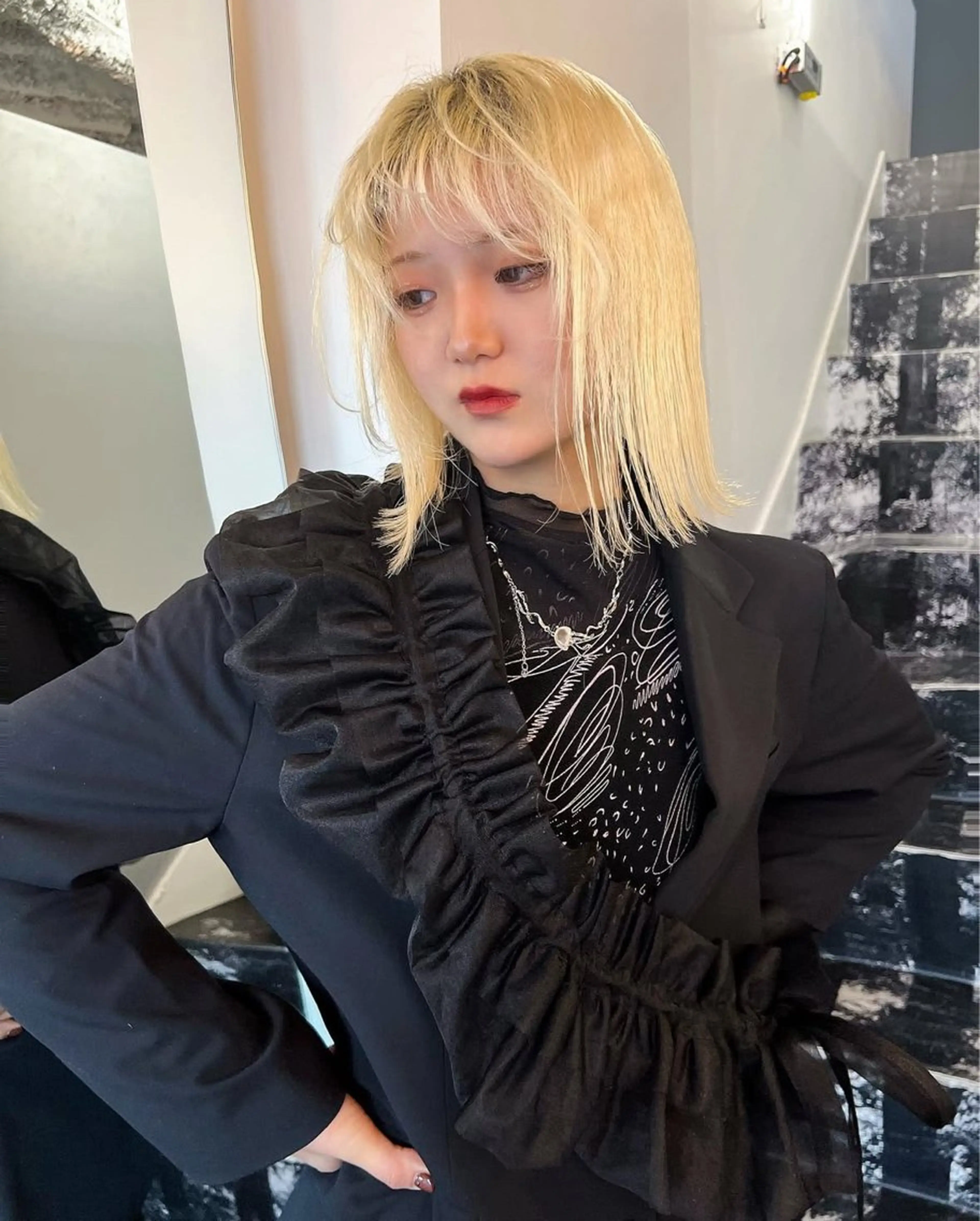 ミディアム カラー カラー/原宿 /レンタのヘアスタイル