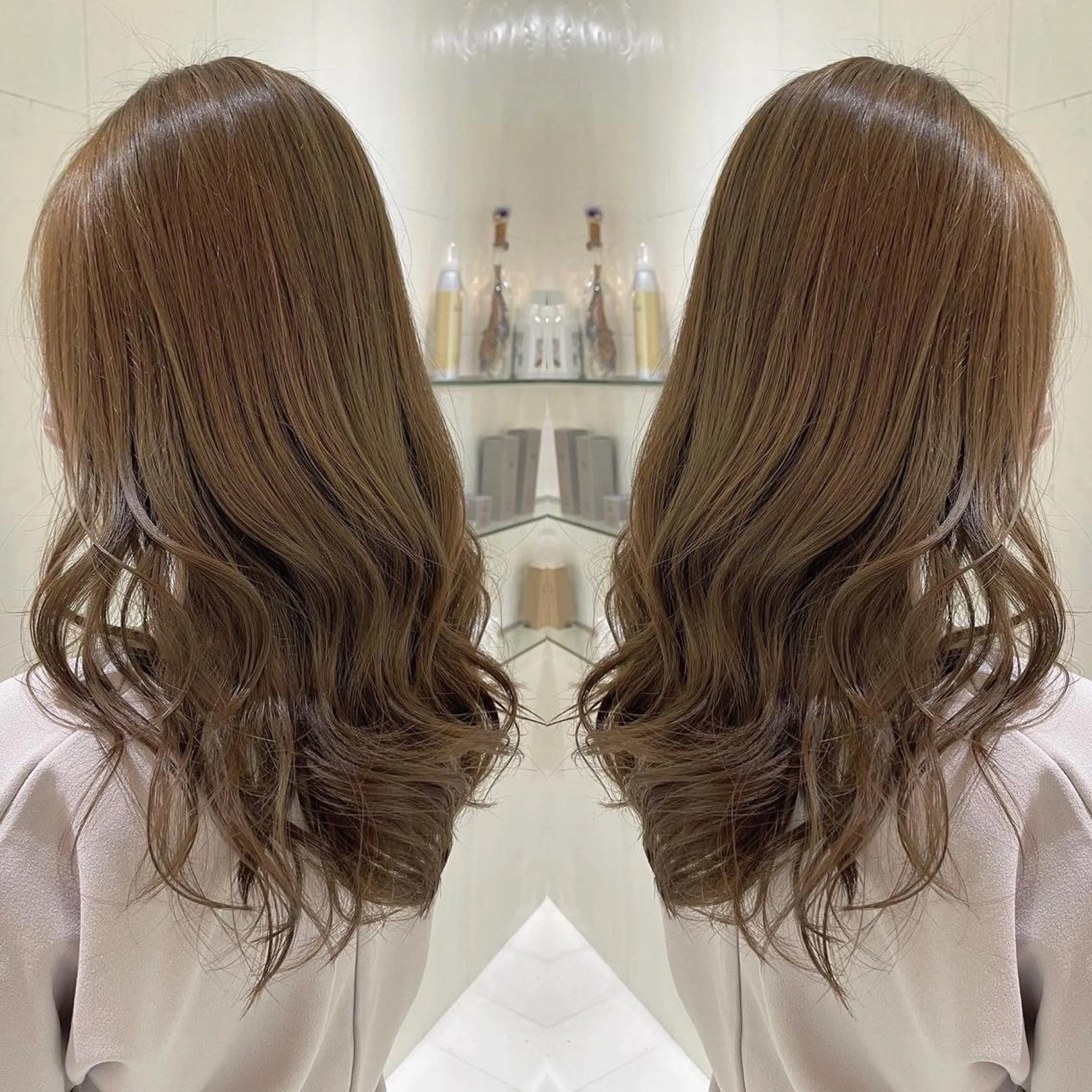 ロング カラー アッシュ 外国人風カラー レイヤーカット トリートメント ヘアカラー トリートメント 河合秀明/ハイライト /インナーカラーのヘアスタイル