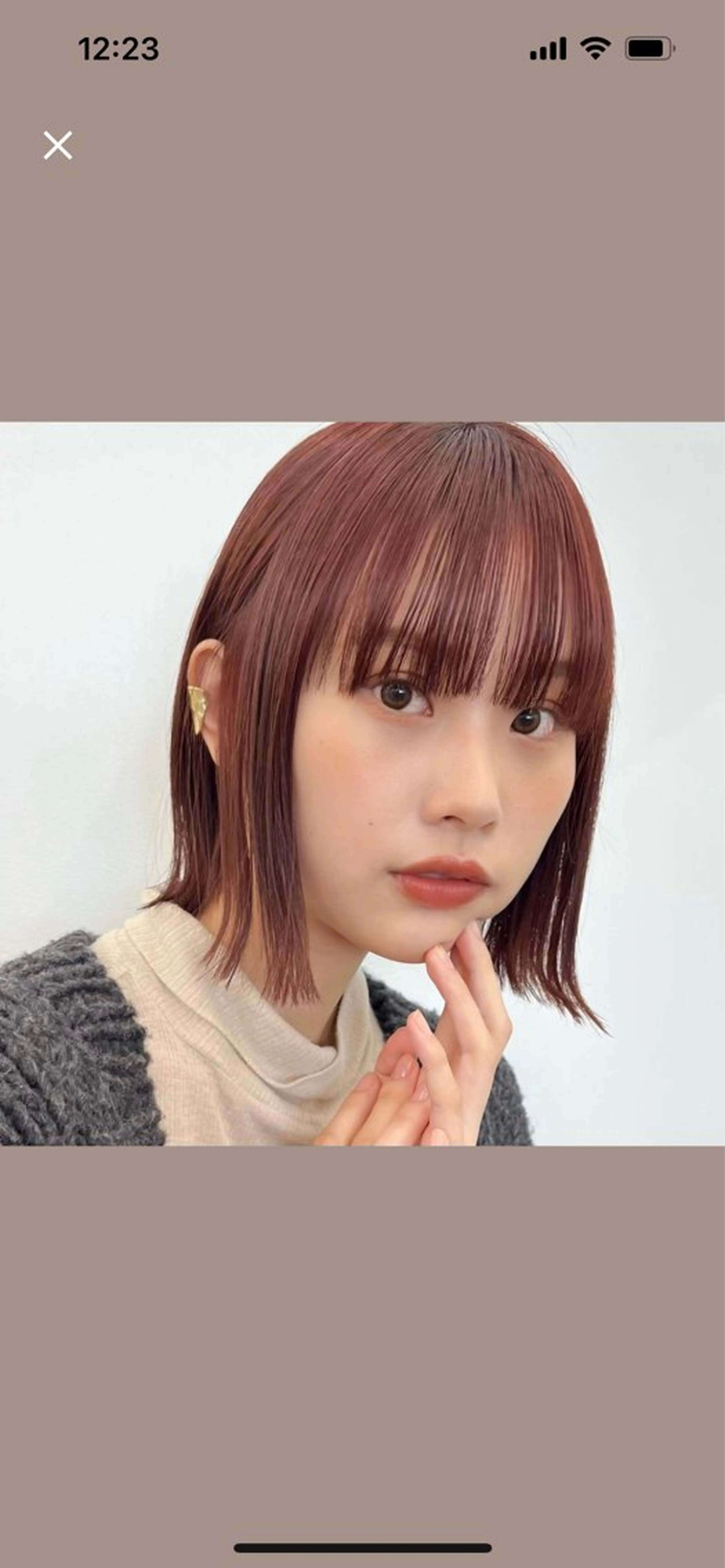 ミディアム カラー 暖色/艶髪/ボブ/ ショート/Ayaのヘアスタイル