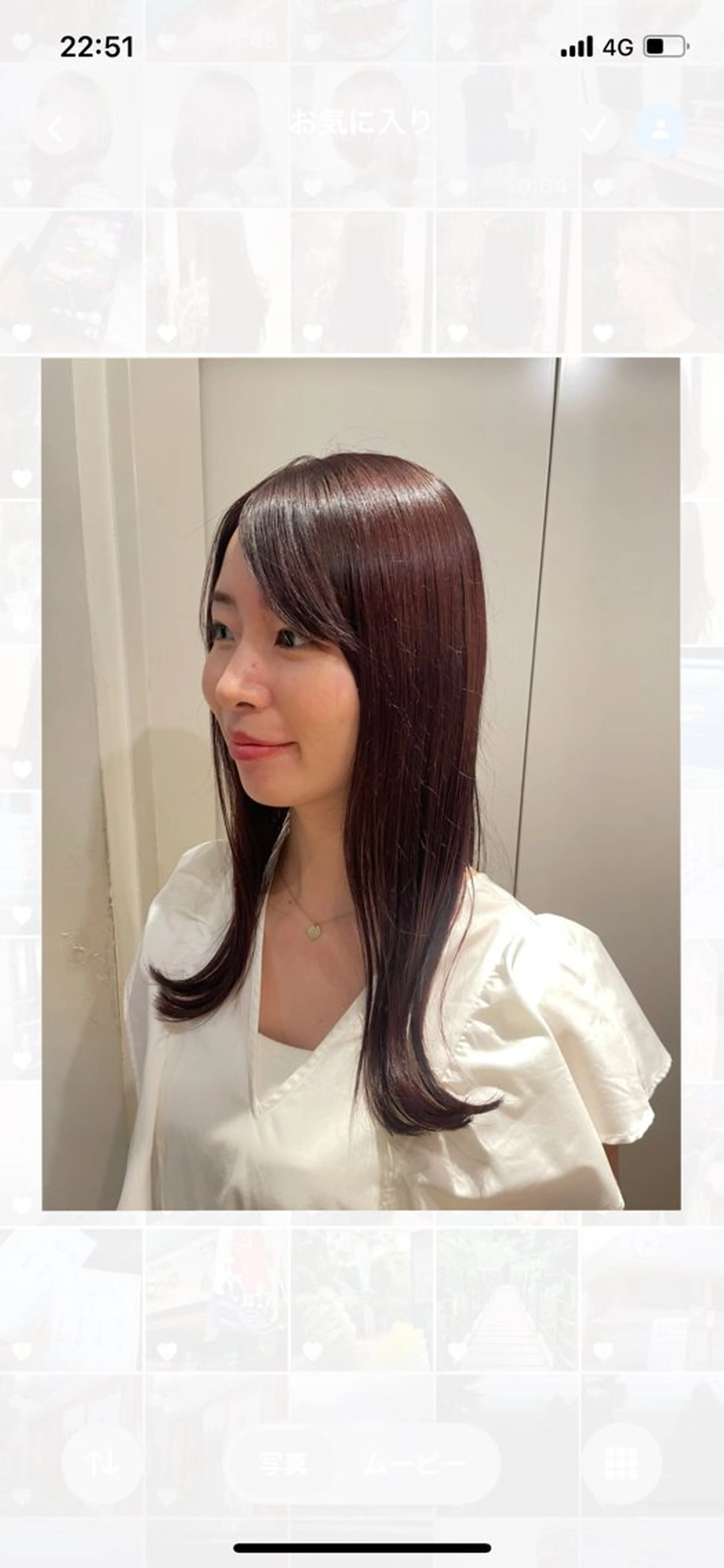 ミディアム カラー パーマ ミディアムパーマ ストレートパーマ 森山 陽菜のヘアスタイル