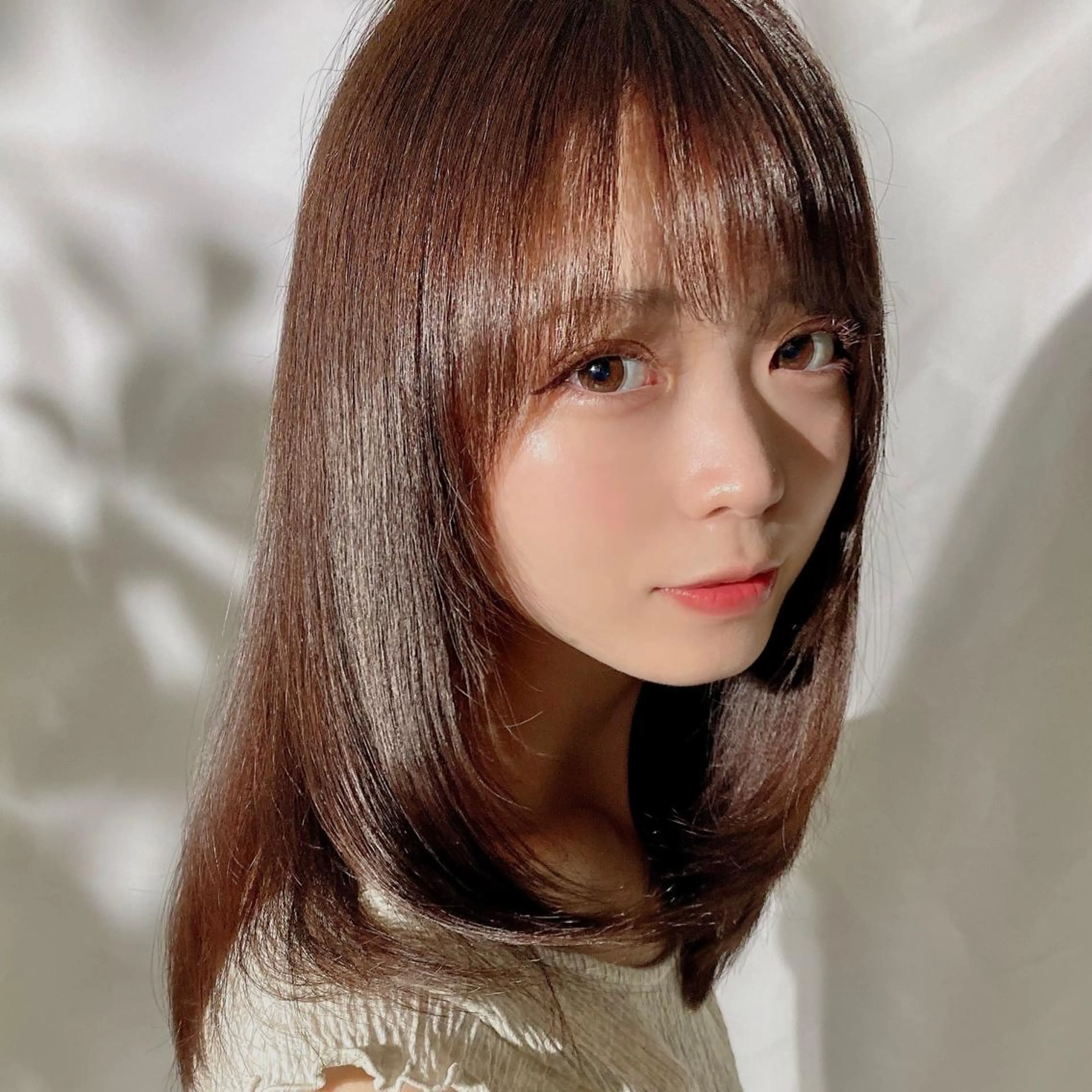 セミロング レイヤーカット カット ヘアカラー トリートメント 🧡くびれヘア/前髪 顔周り🧡久原結衣のヘアスタイル