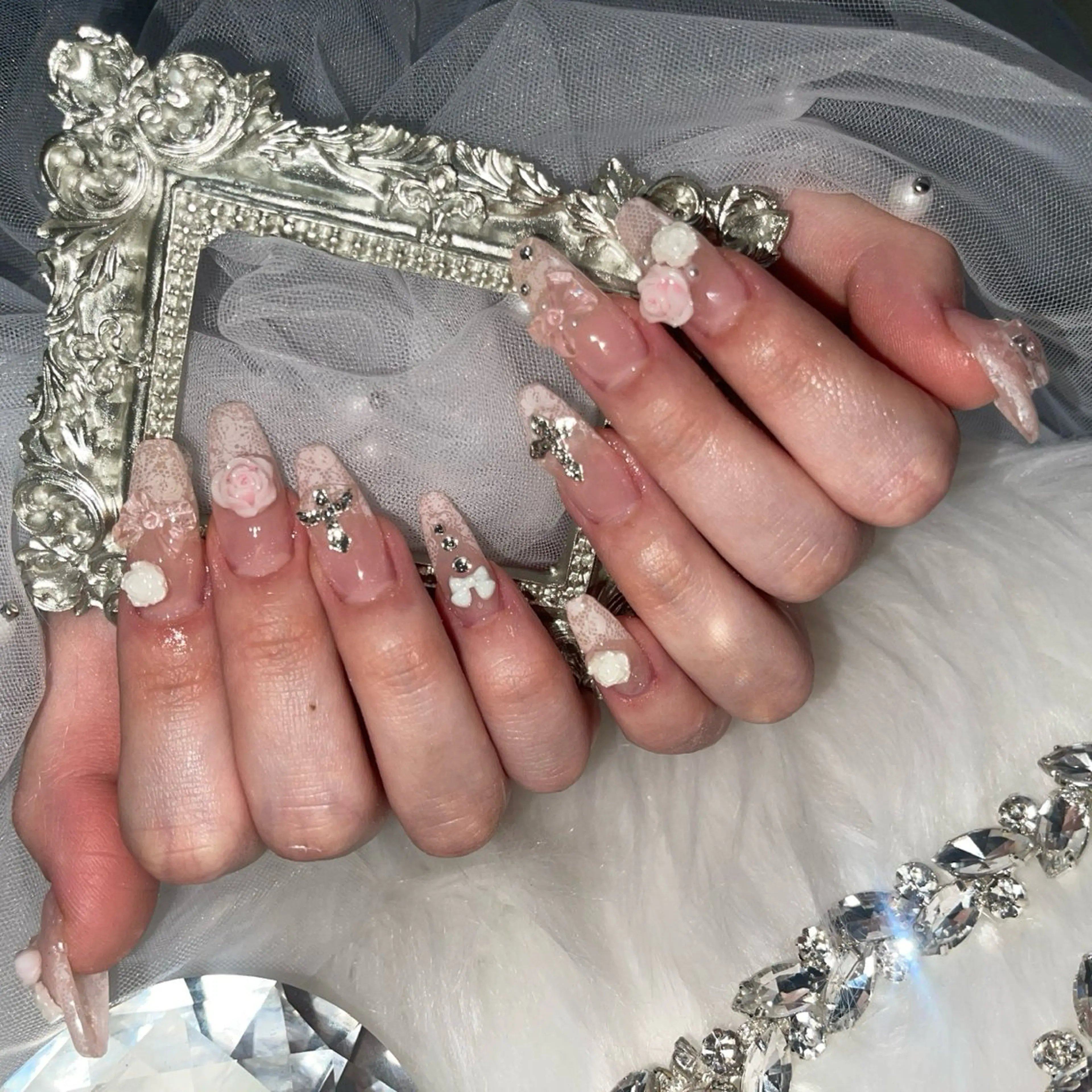 ネイル ハート 韓国ネイル 夏ネイル ワンホンネイル ハンドネイル gin ginのネイルデザイン