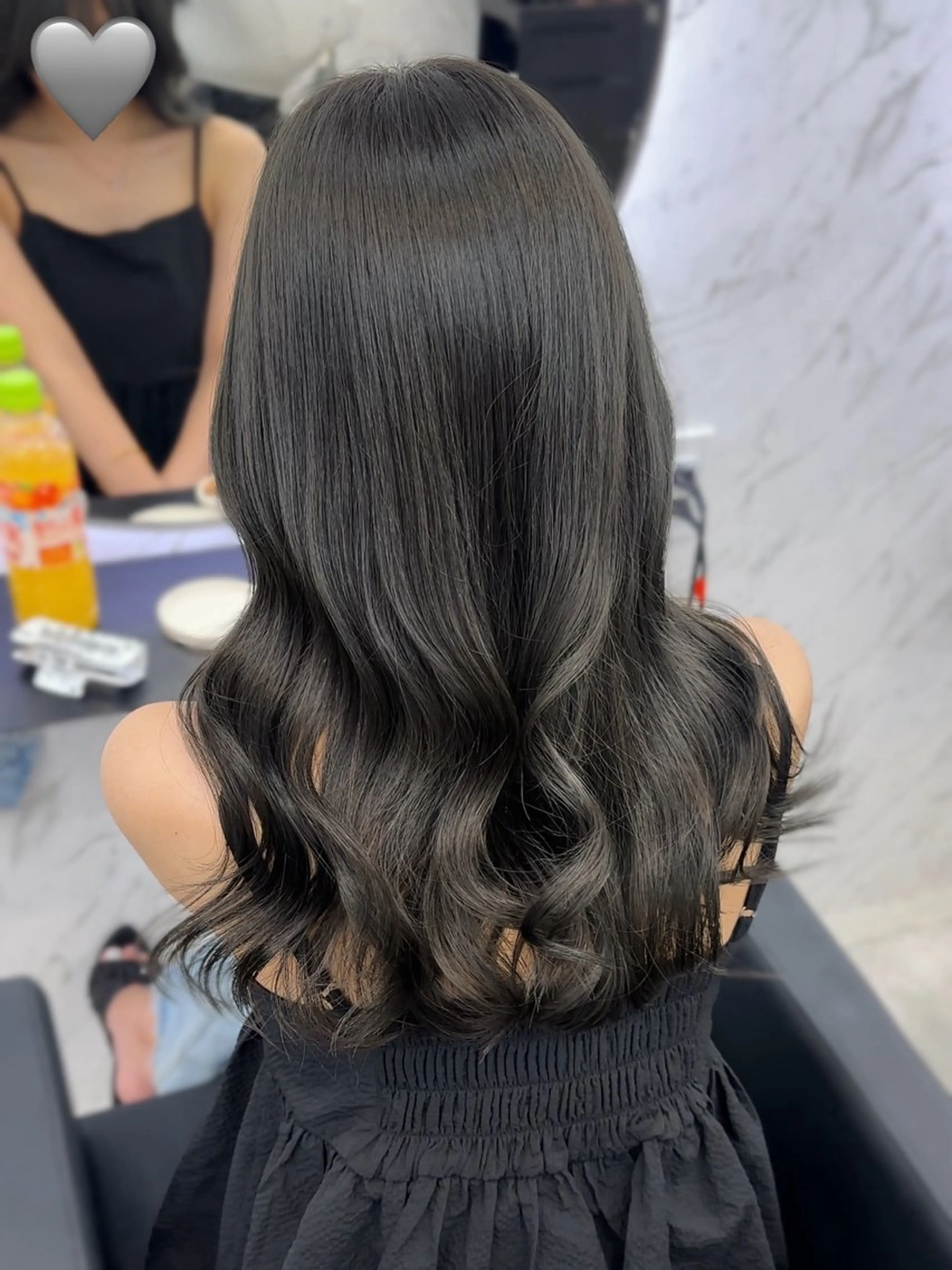 ロング カラー オリーブグレー カット ヘアカラー トリートメント ヘアセット 遠藤沙也加 韓国ヘア/町田のヘアスタイル