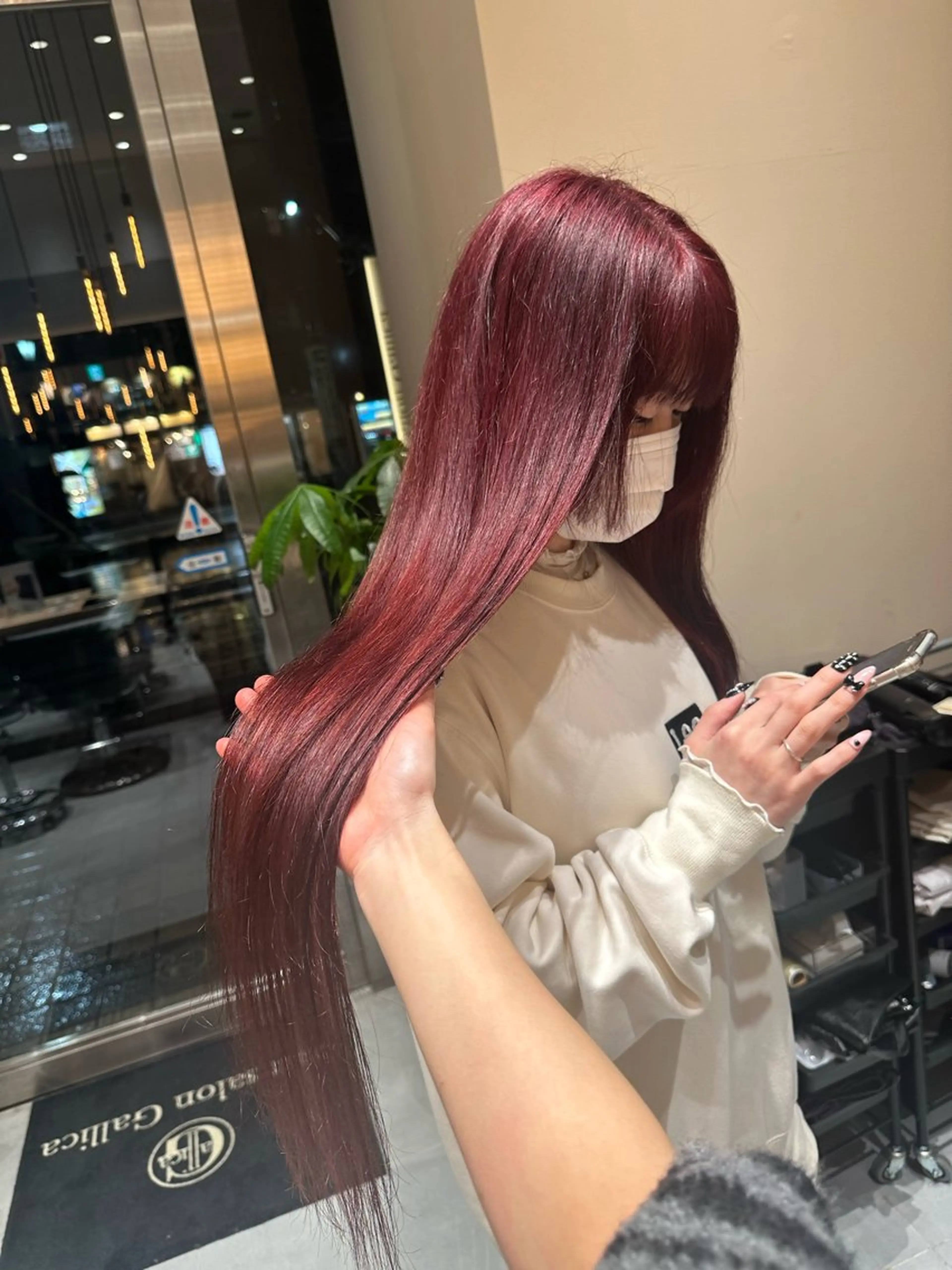 ロング カラー ヘアカラー トリートメント ヘッドスパ ヘアセット 透ける艶カラー💎 ミオのヘアスタイル