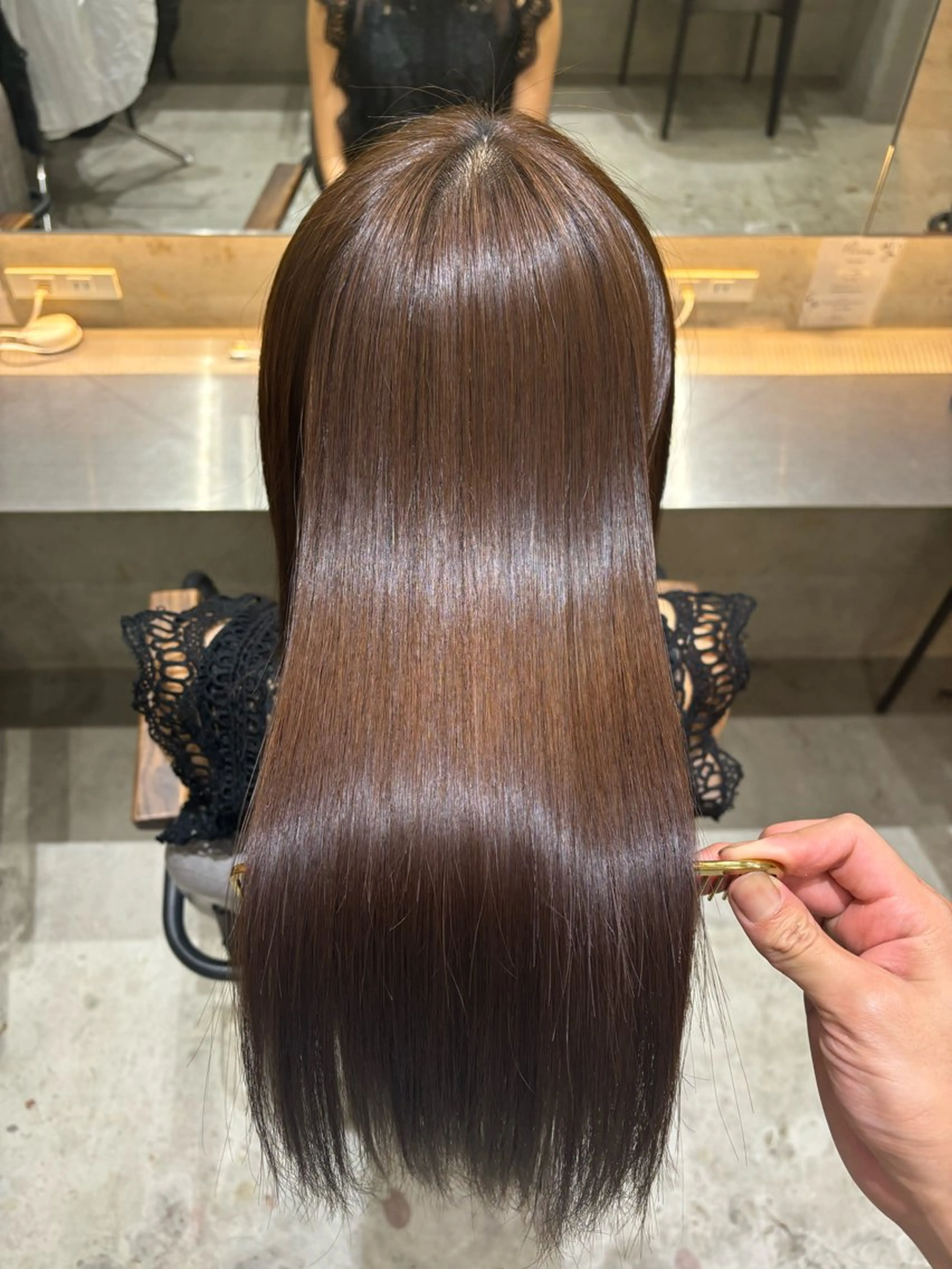 ロング うる艶縮毛、カラー✨ たいよう☀️のヘアスタイル