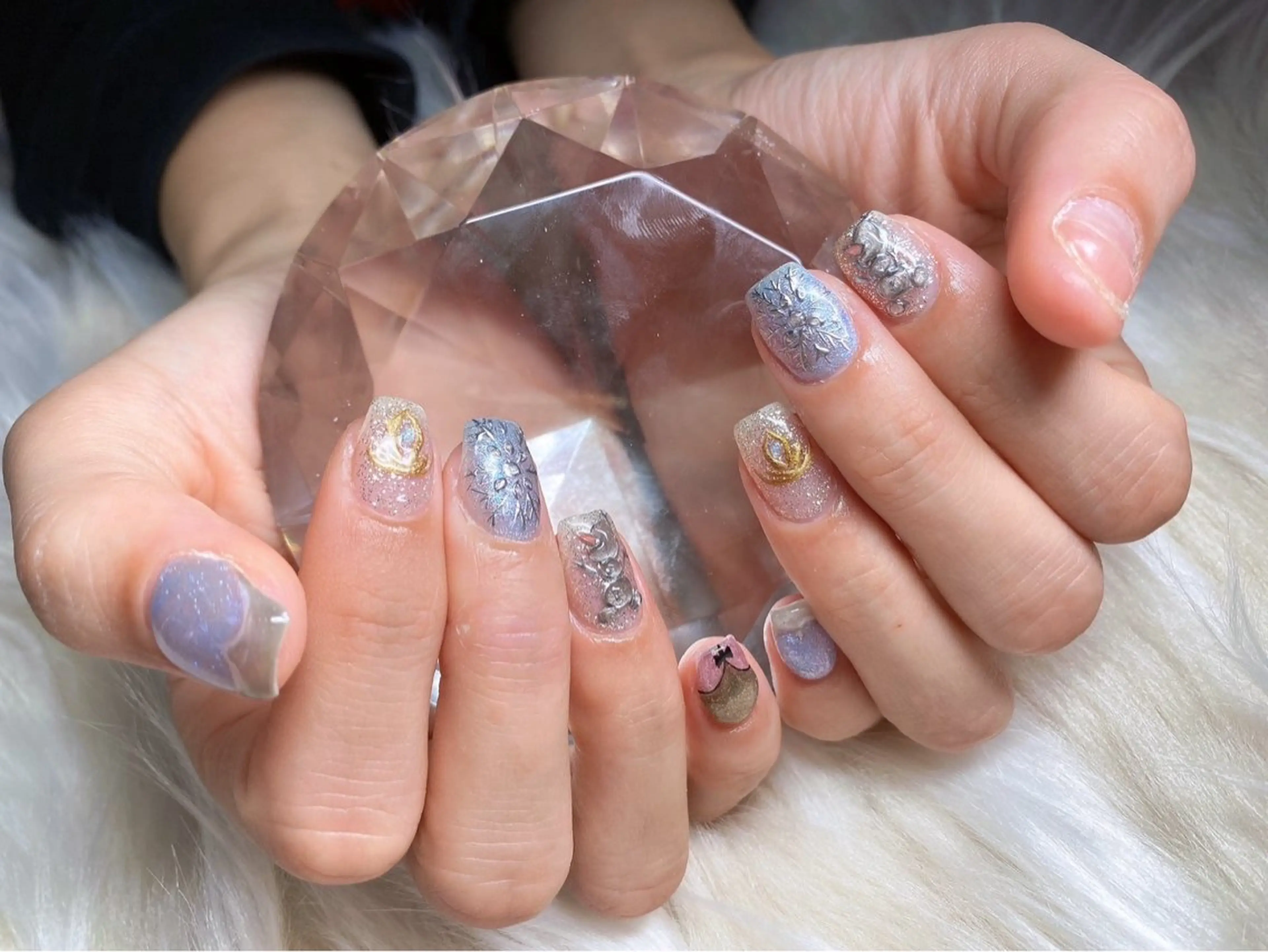ネイル 長さ出し フレンチネイル ジェルネイル グラデーション ハート ハンドネイル Nail&eye Belire 新宿のネイルデザイン