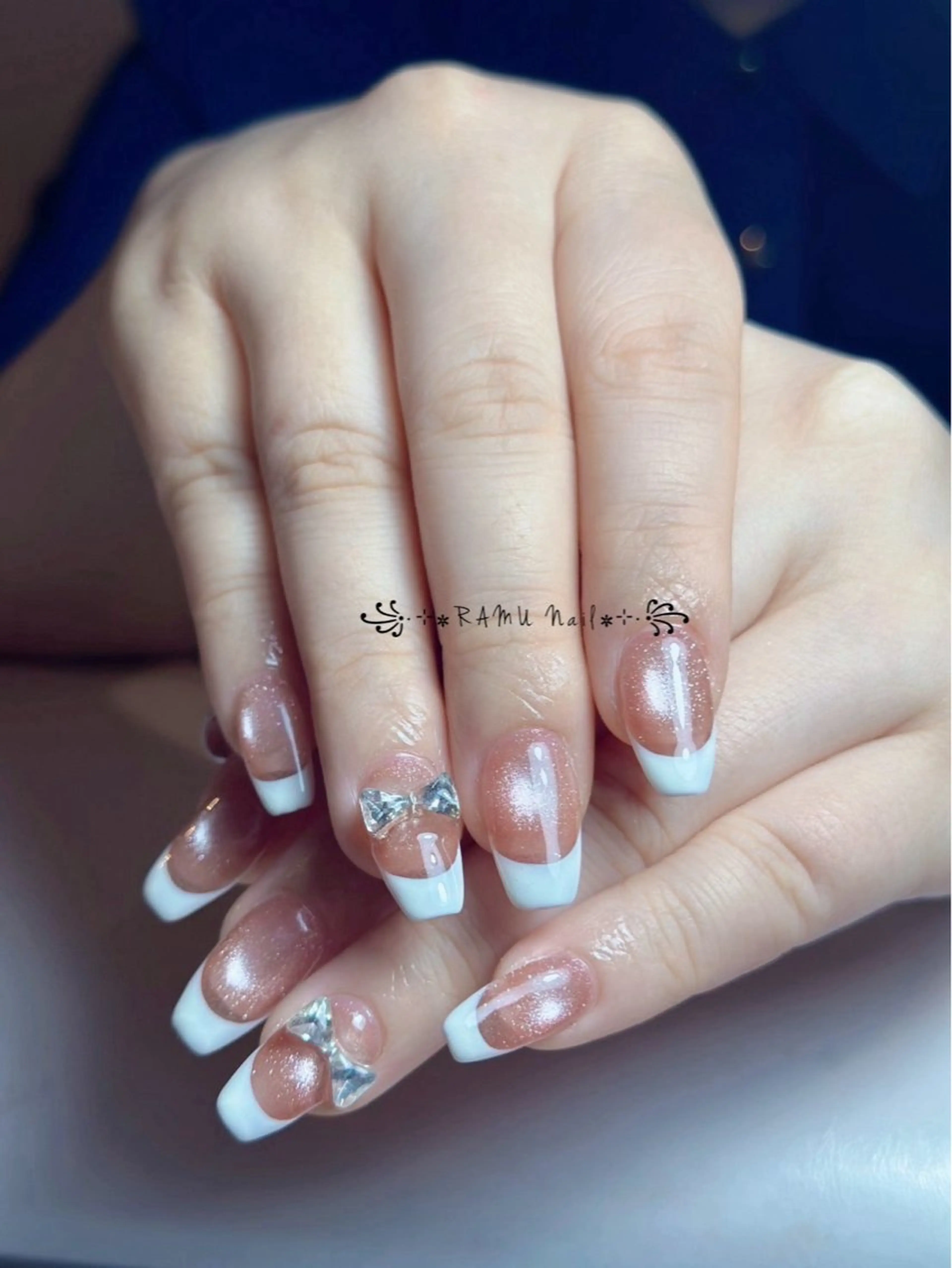 ネイル キラキラネイル マグネットネイル ミラーネイル ピンク 春ネイル ハンドネイル RAMU Nail 恵比寿店のネイルデザイン