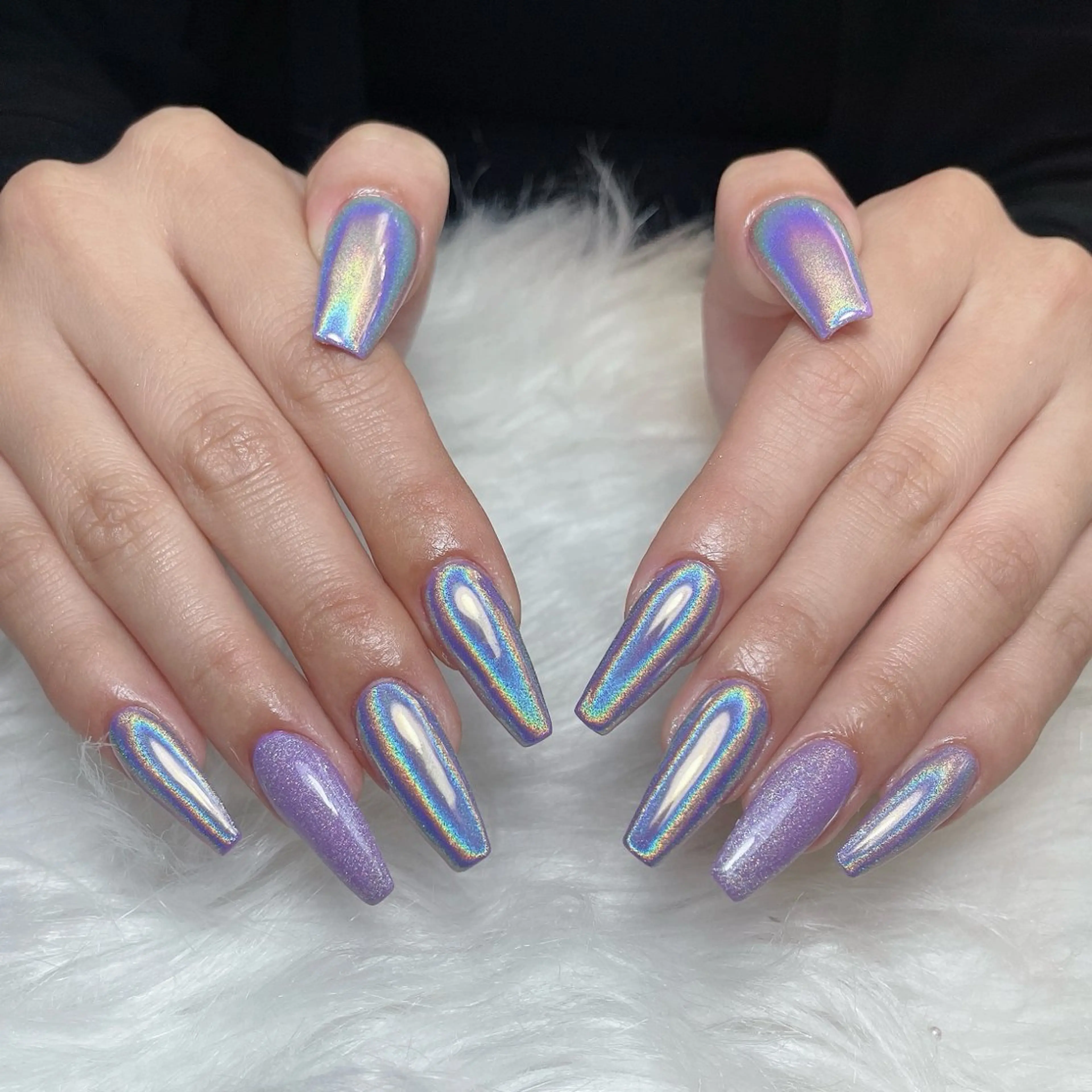 ネイル オーロラネイル ロングネイル 夏ネイル ハンドネイル ネイルプリンセス所属・princess 木戸　唯のネイルデザイン