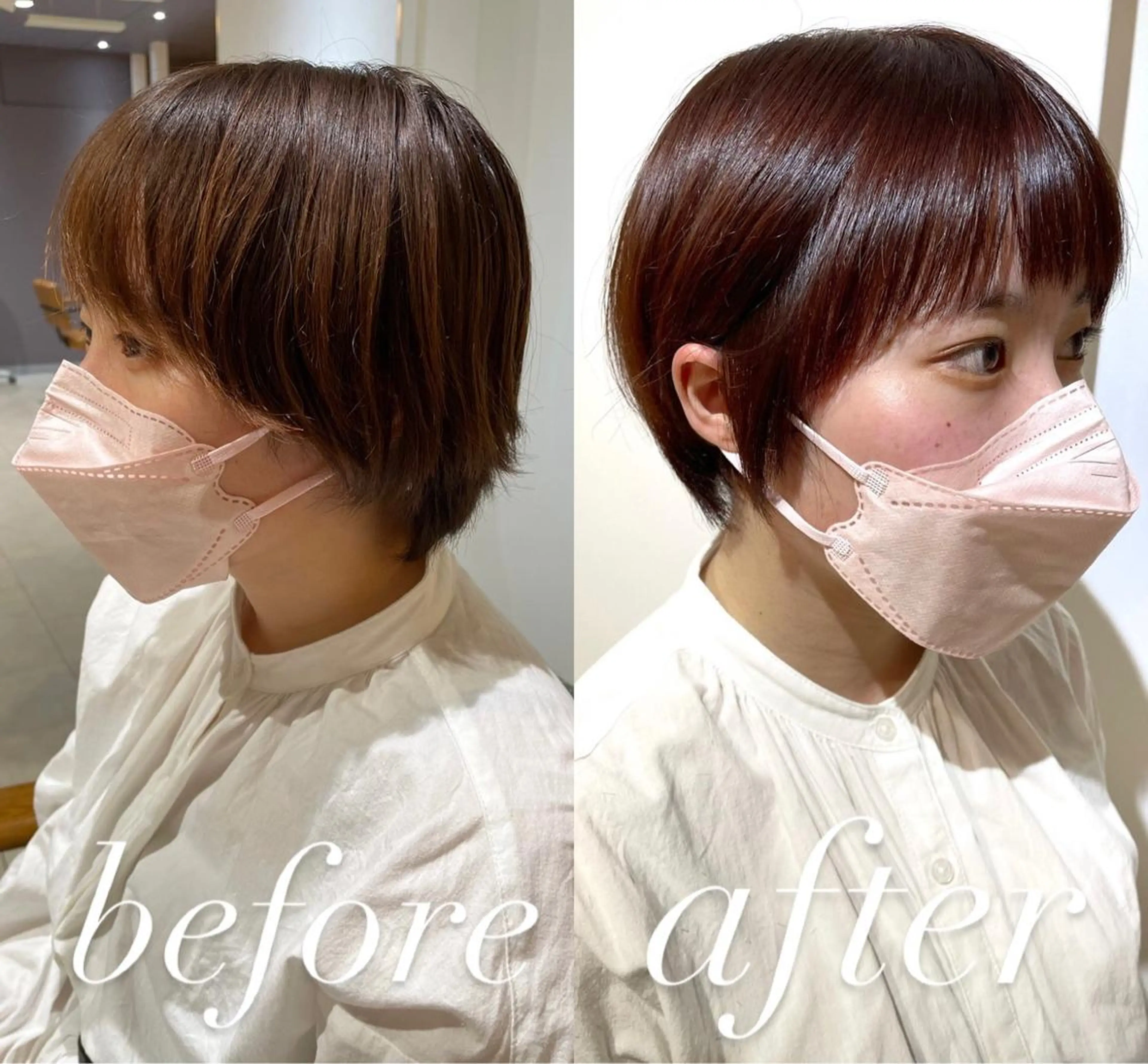 ショート カラー レッドカラー ショートヘア カット ヘアカラー トリートメント 過去一の柔髪ヘア 🌿IVYjoureのヘアスタイル