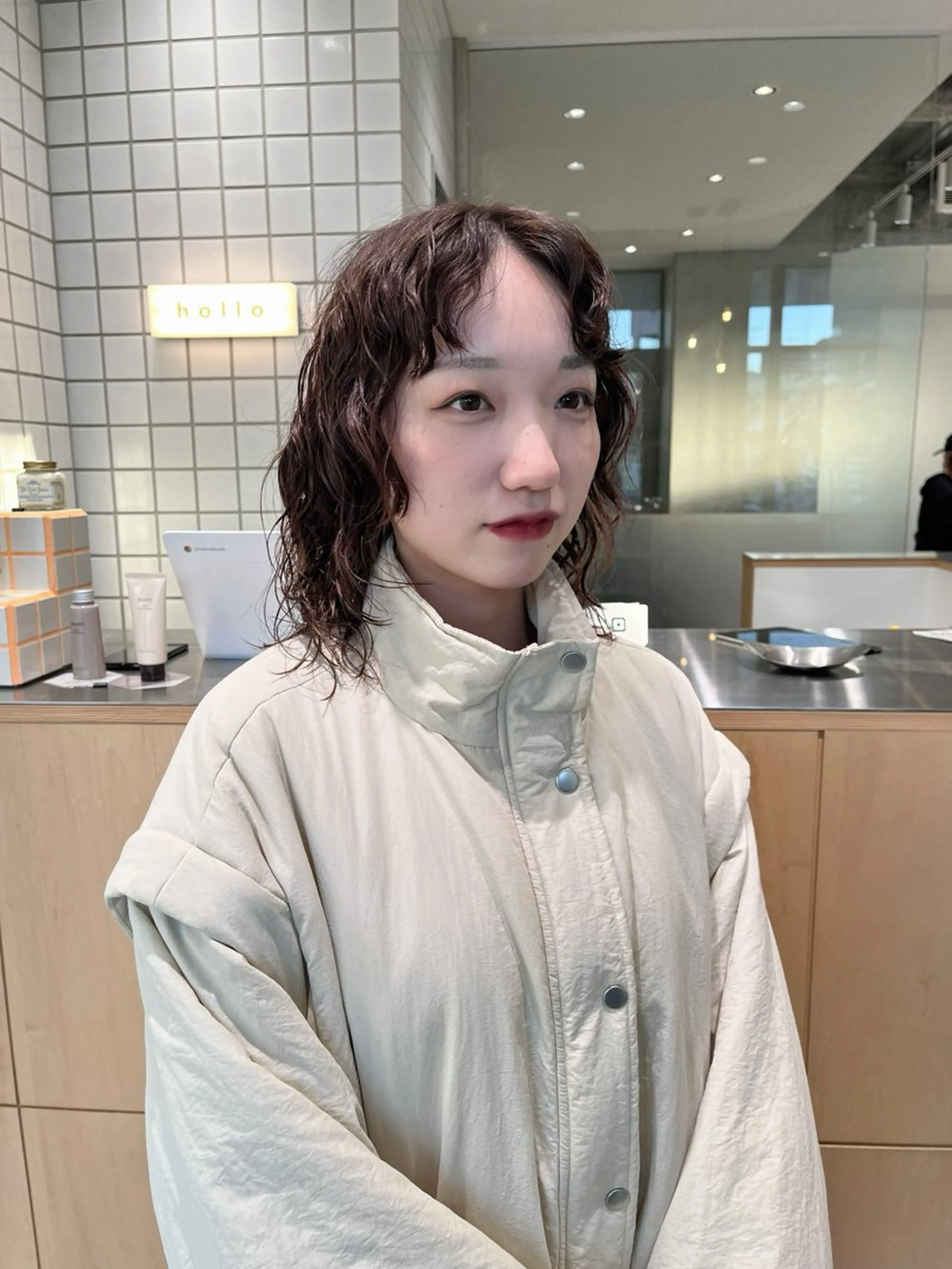ミディアム パーマ ミディアムパーマ レイヤーカット カット パーマ 原宿パーマ kazuのヘアスタイル