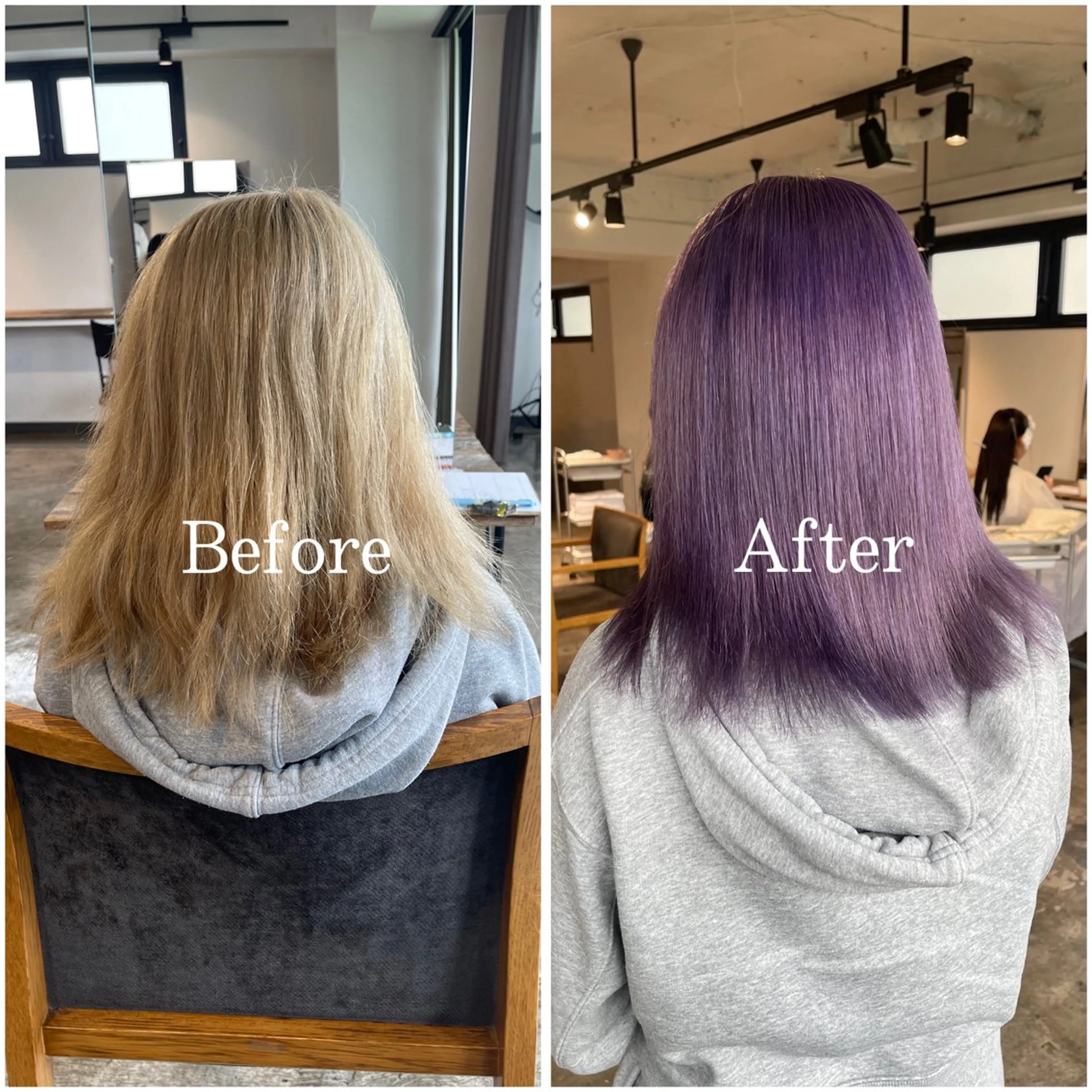 セミロング カラー ブリーチ デザインカラー ハイトーンカラー ムラ修正/ ハイトーン💖Riaのヘアスタイル