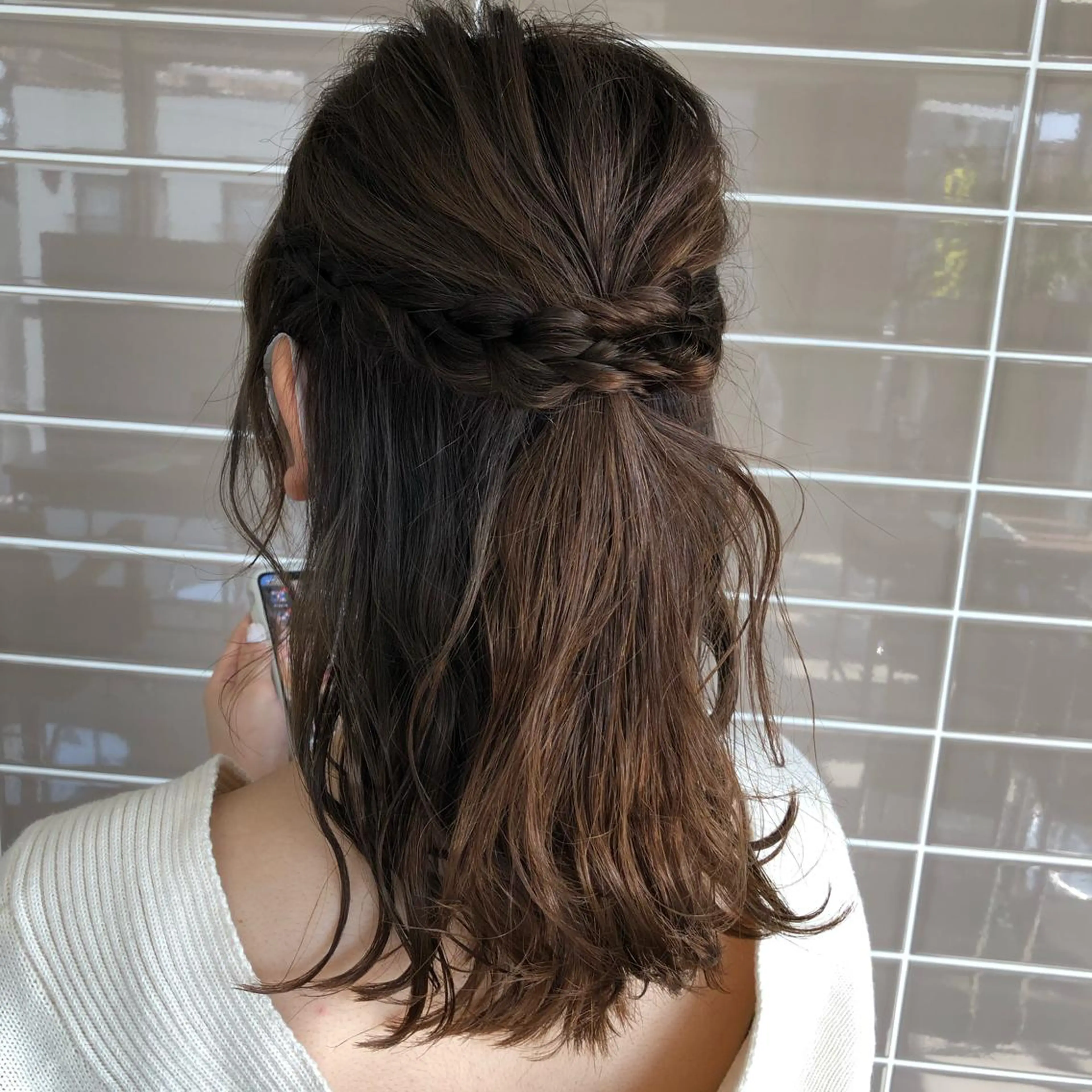 セミロング ヘアアレンジ 辻堂メンズ特化 YU-YAのヘアスタイル