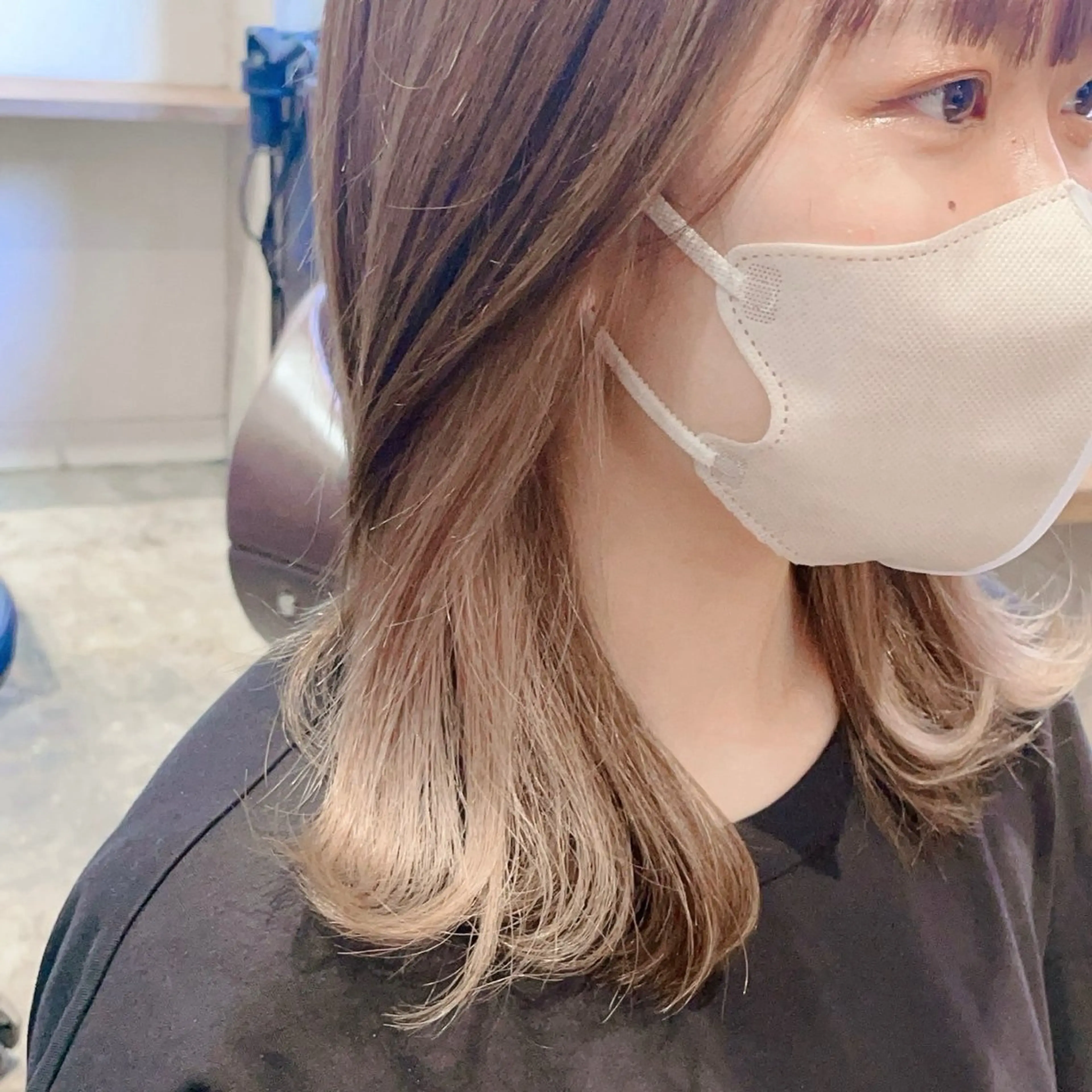 セミロング カラー 髪質改善×韓国 レイヤー ひかるのヘアスタイル