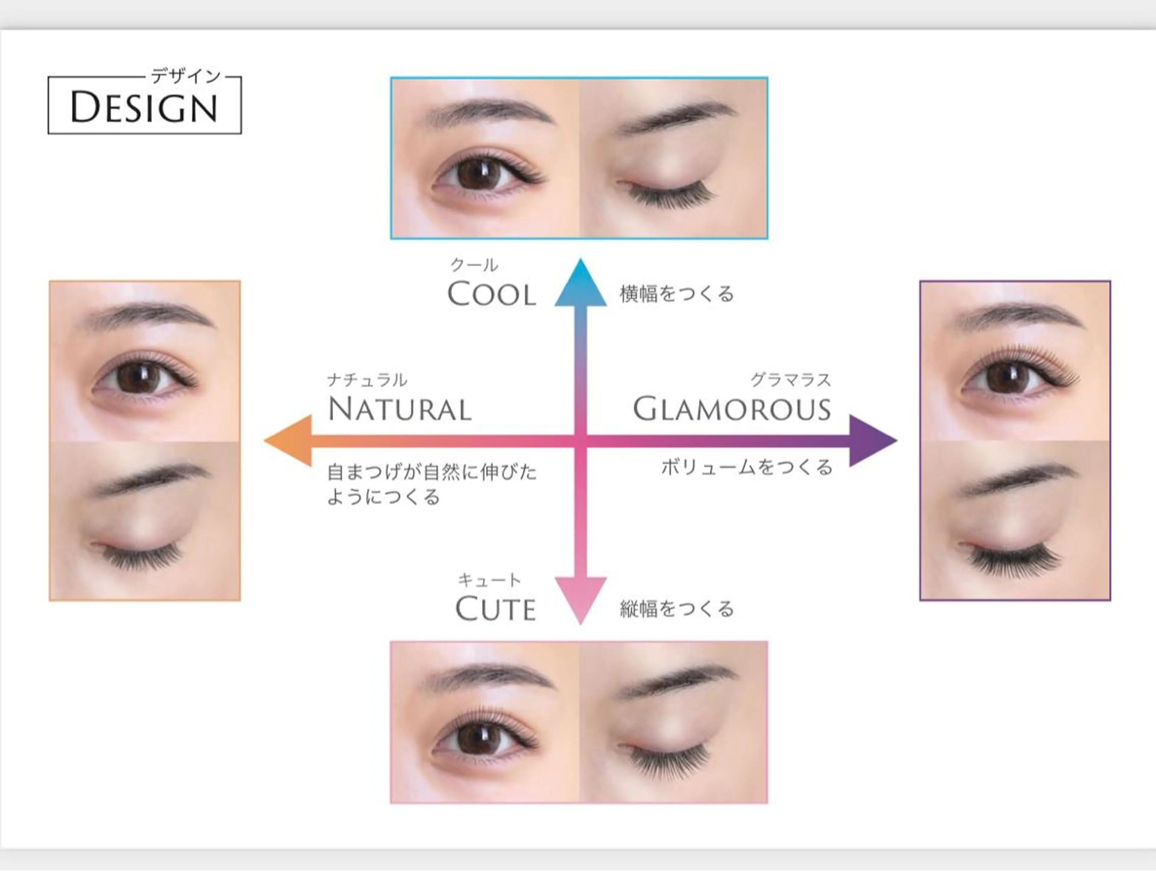 マツエク・マツパ Dカール フラットラッシュ 目尻長め ボリュームラッシュ マツエク BEL EYE BEAUTYのマツエク・マツパデザイン