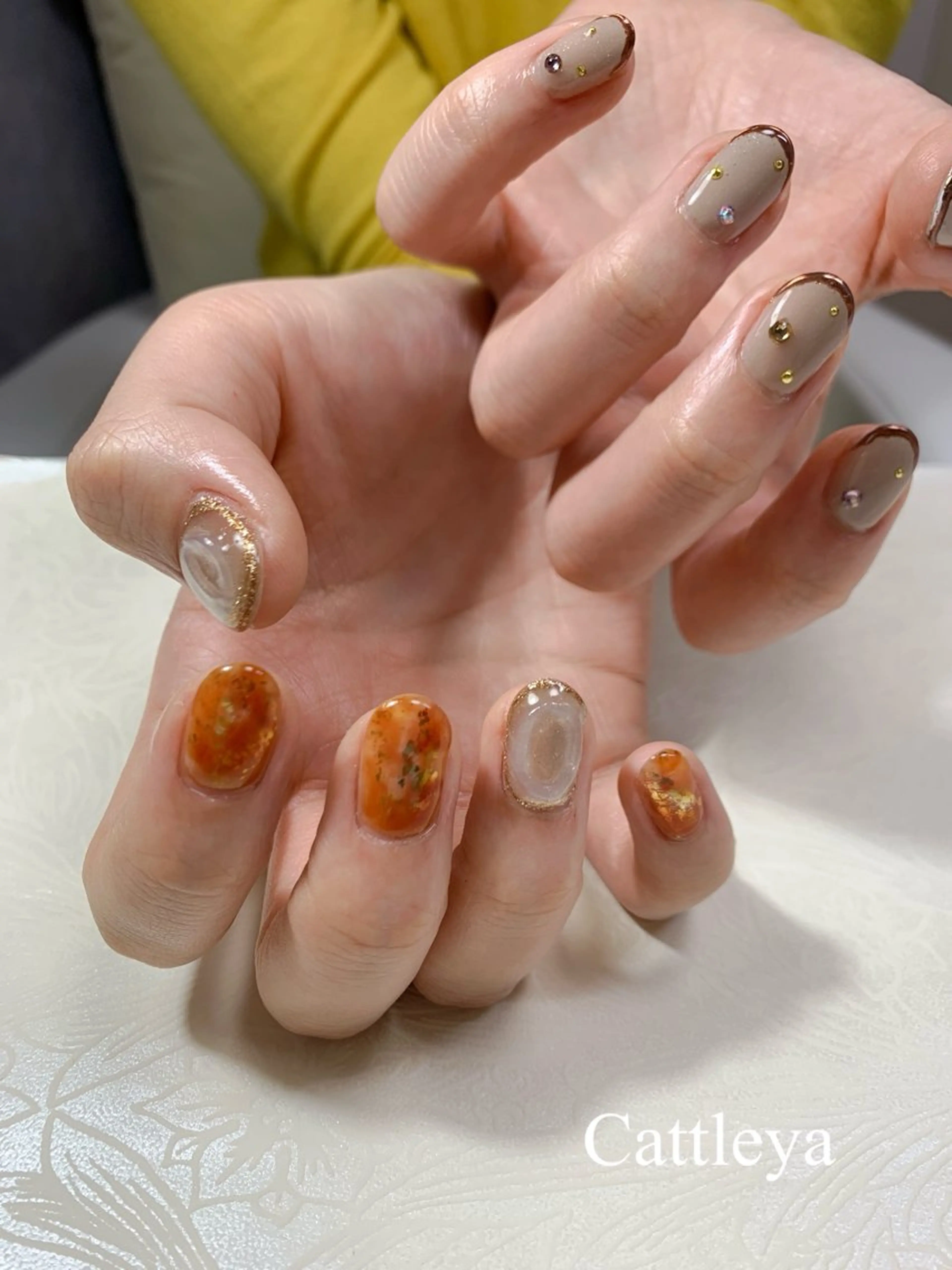 ネイル フレンチネイル ニュアンスネイル ハンドネイル Cattleya カトレアのネイルデザイン