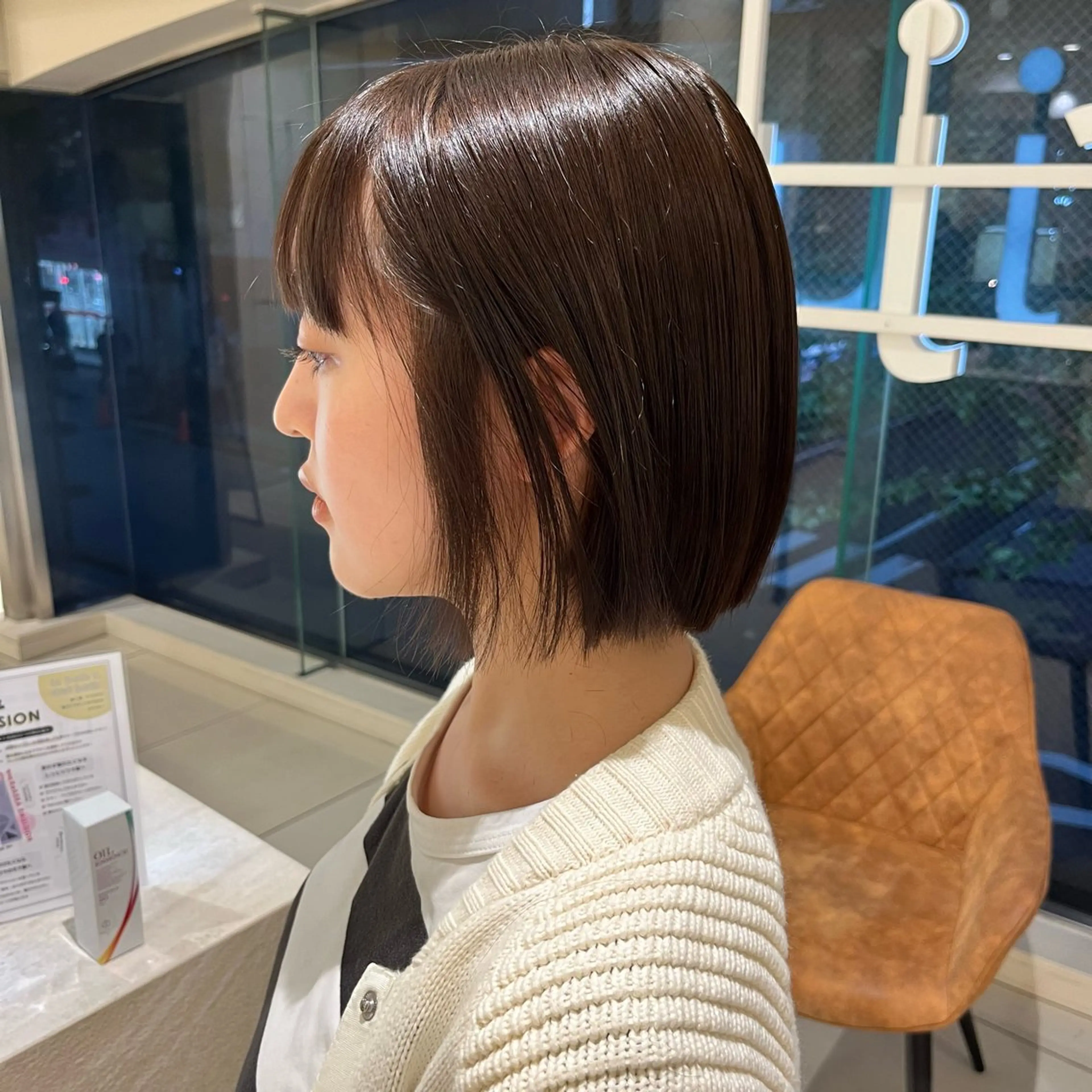 ミディアム ボブ 🫧オリーブカラー/ 酸性縮毛矯正銀座🫧のヘアスタイル