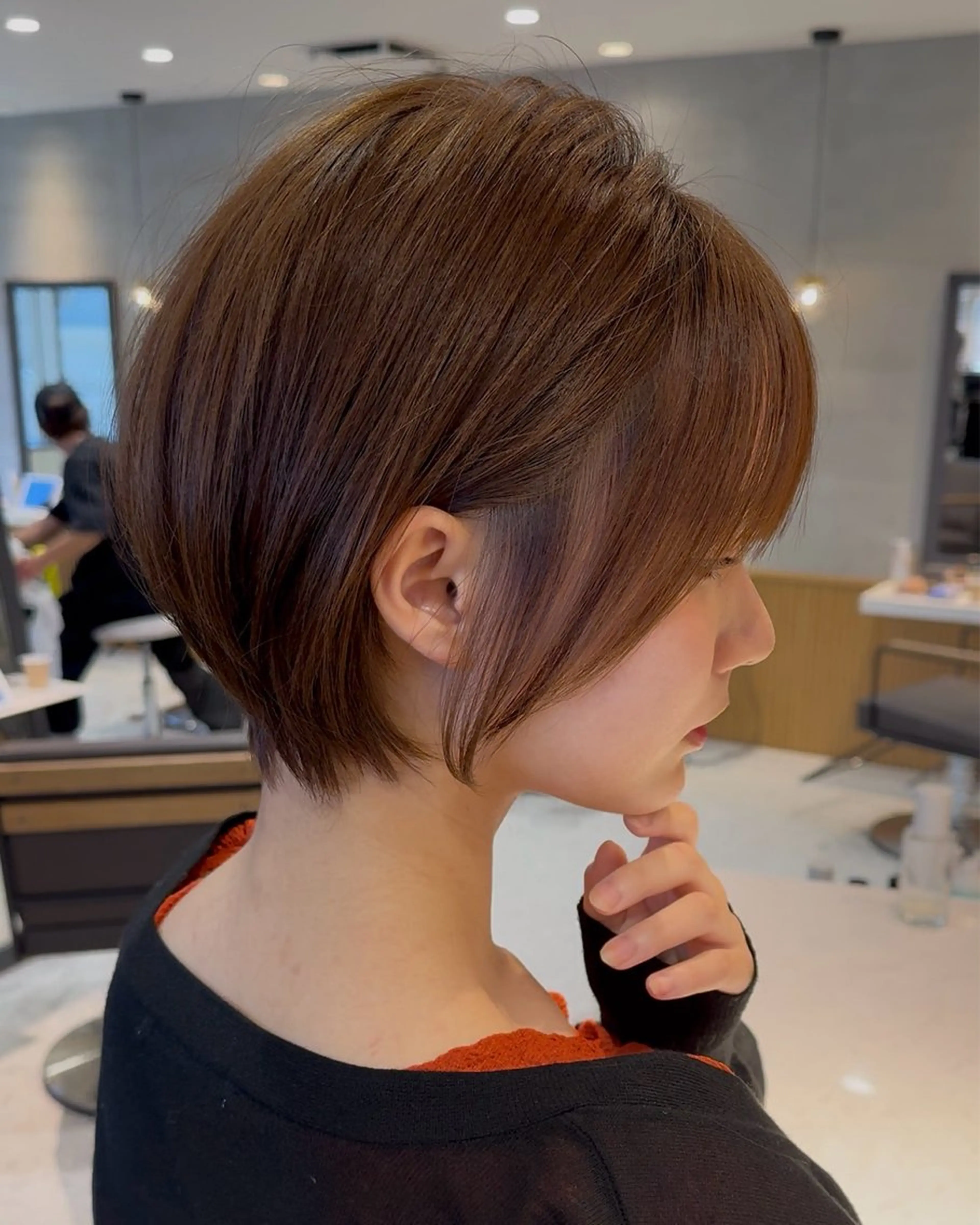 ショート カット ヘアカラー トリートメント 似合わせカット✂️✖ 地毛風縮毛矯正のヘアスタイル