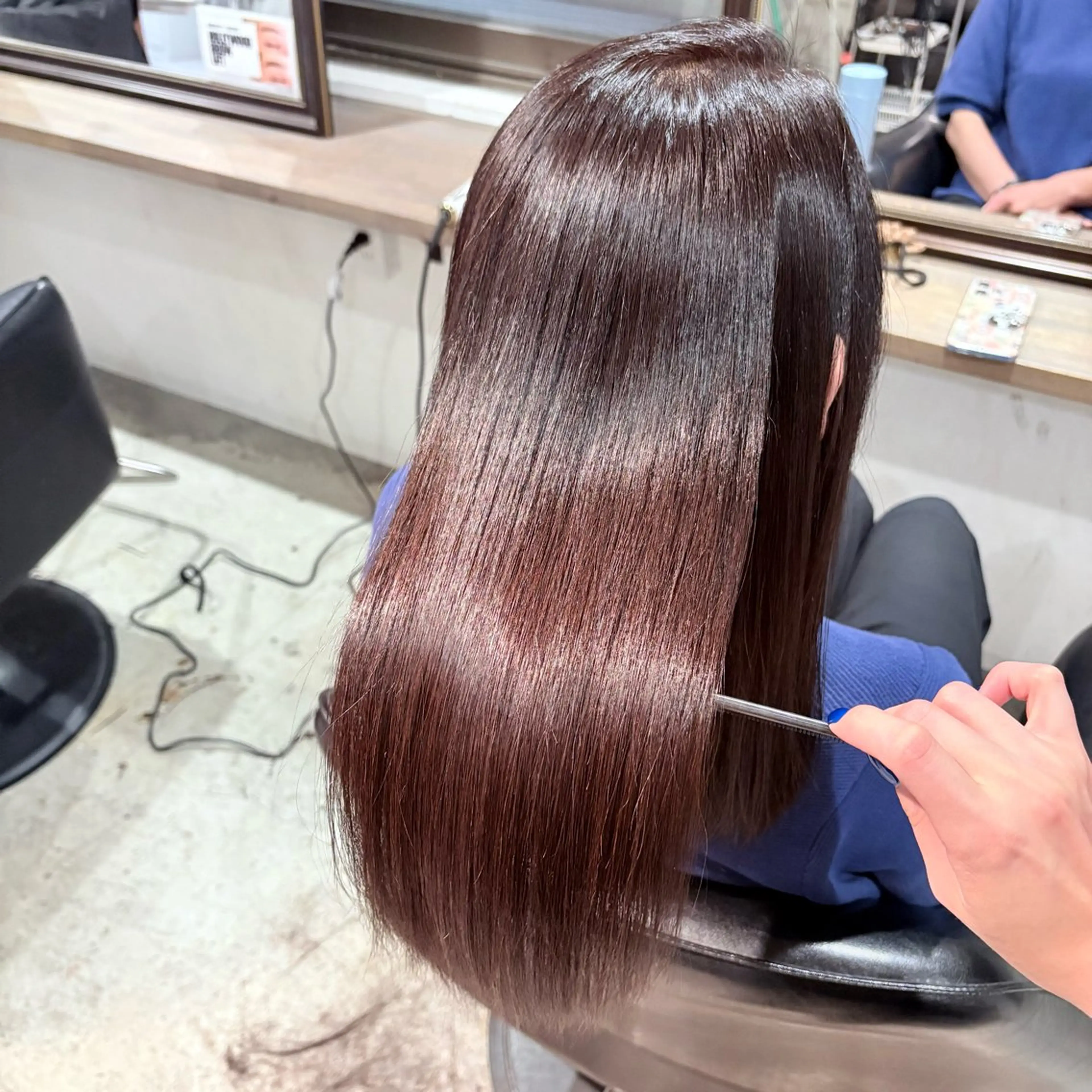 セミロング 縮毛矯正 ブラン 広島八丁堀(blanc)所属・髪質改善美髪矯正 ┊ NOEのヘアスタイル