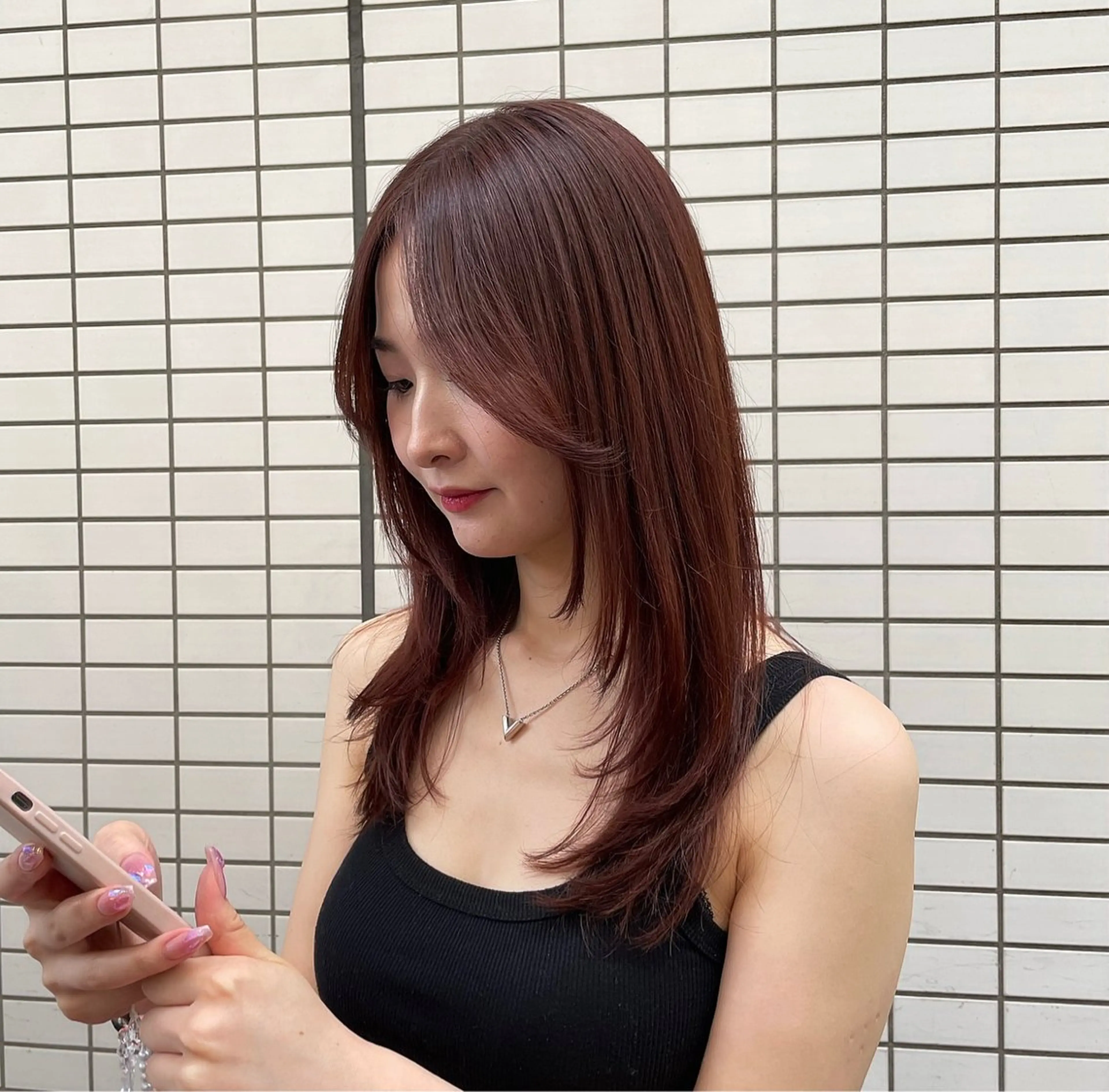 セミロング カラー カット ヘアカラー トリートメント yumemiレイヤー ✴︎ 透明感カラーのヘアスタイル