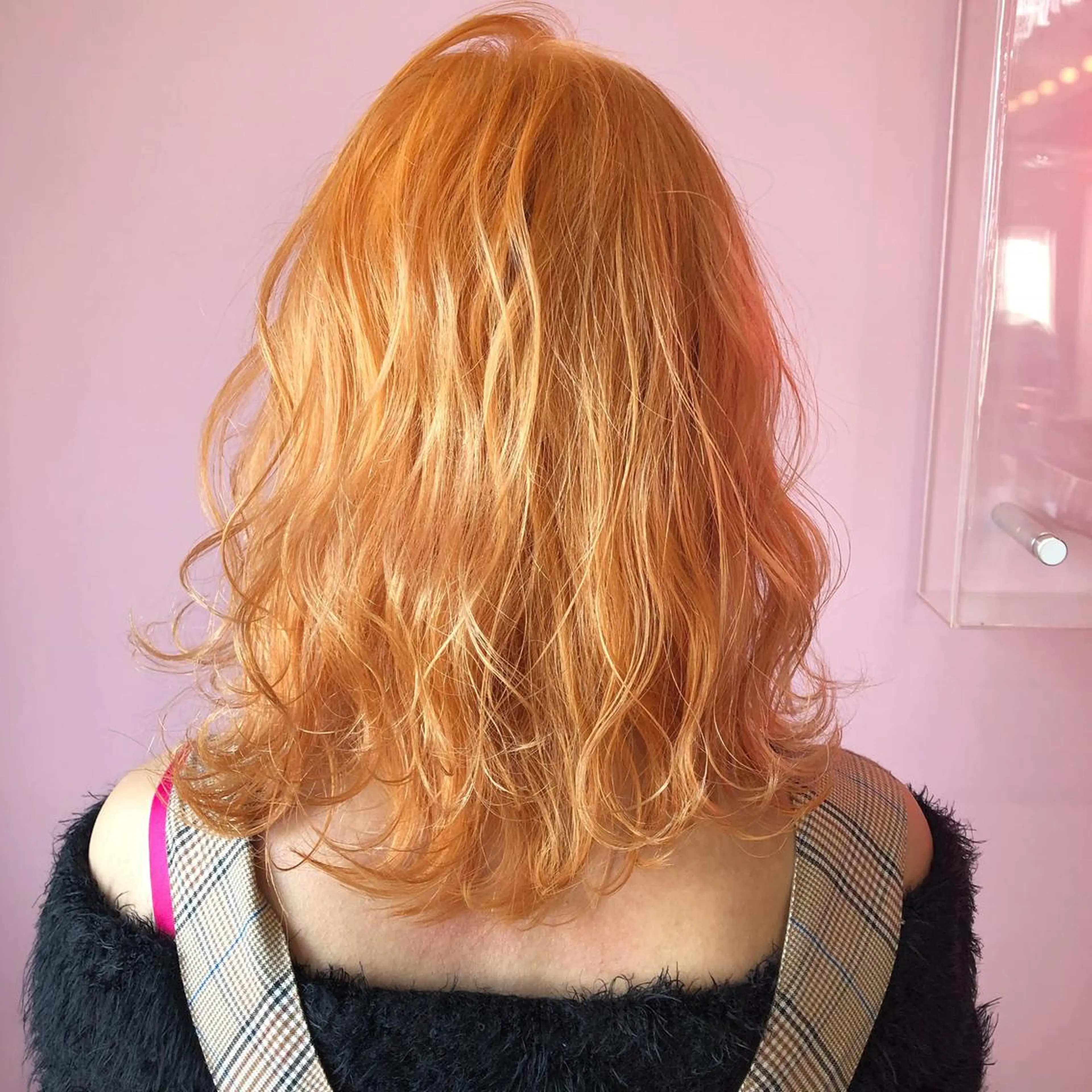 ミディアム カラー オレンジ カット ヘアカラー トリートメント mizuki  韓国 ヘア/髪質改善のヘアスタイル