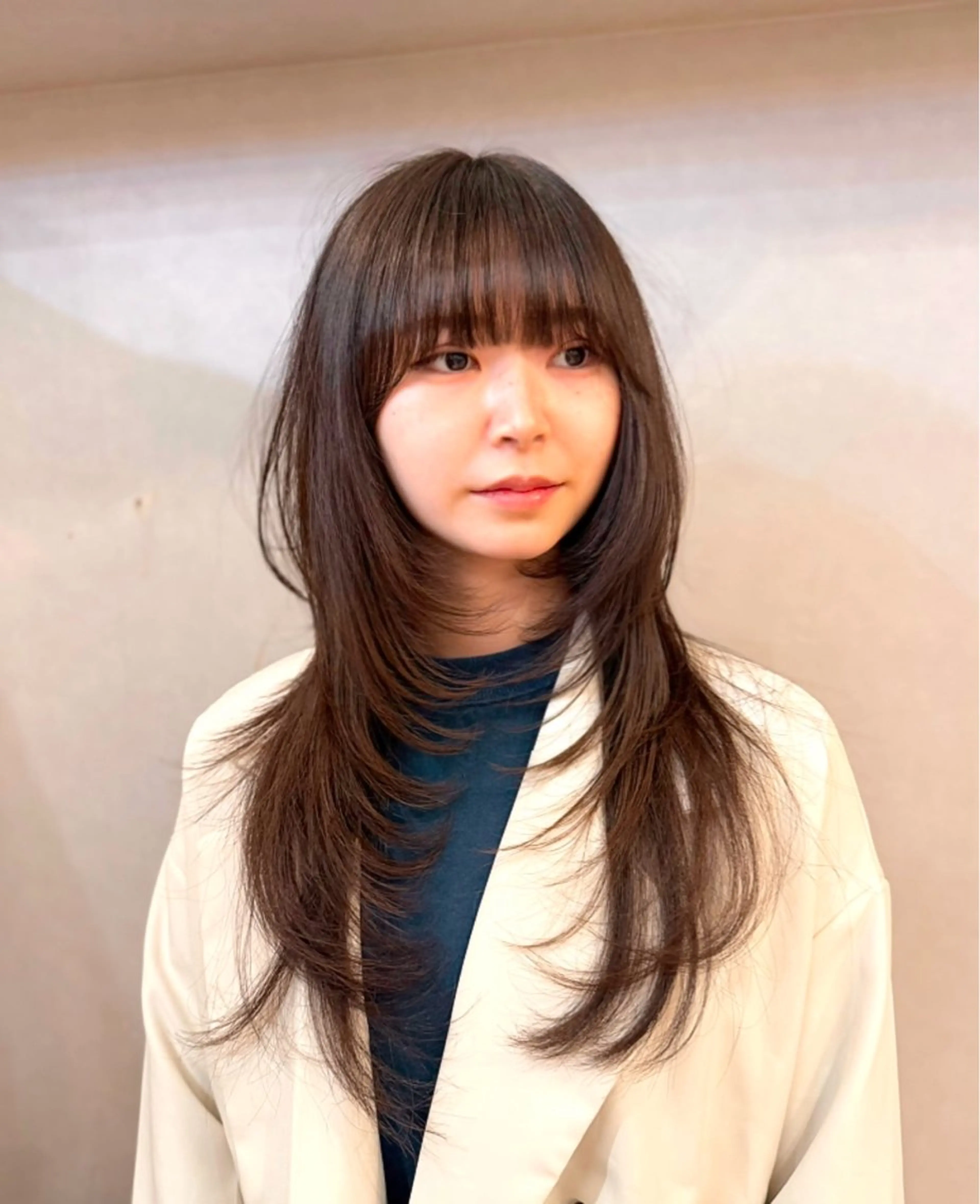 ロング カラー レイヤーカット カット ヘアカラー トリートメント layercut✂️ 韓国ヘア/髪質改善のヘアスタイル