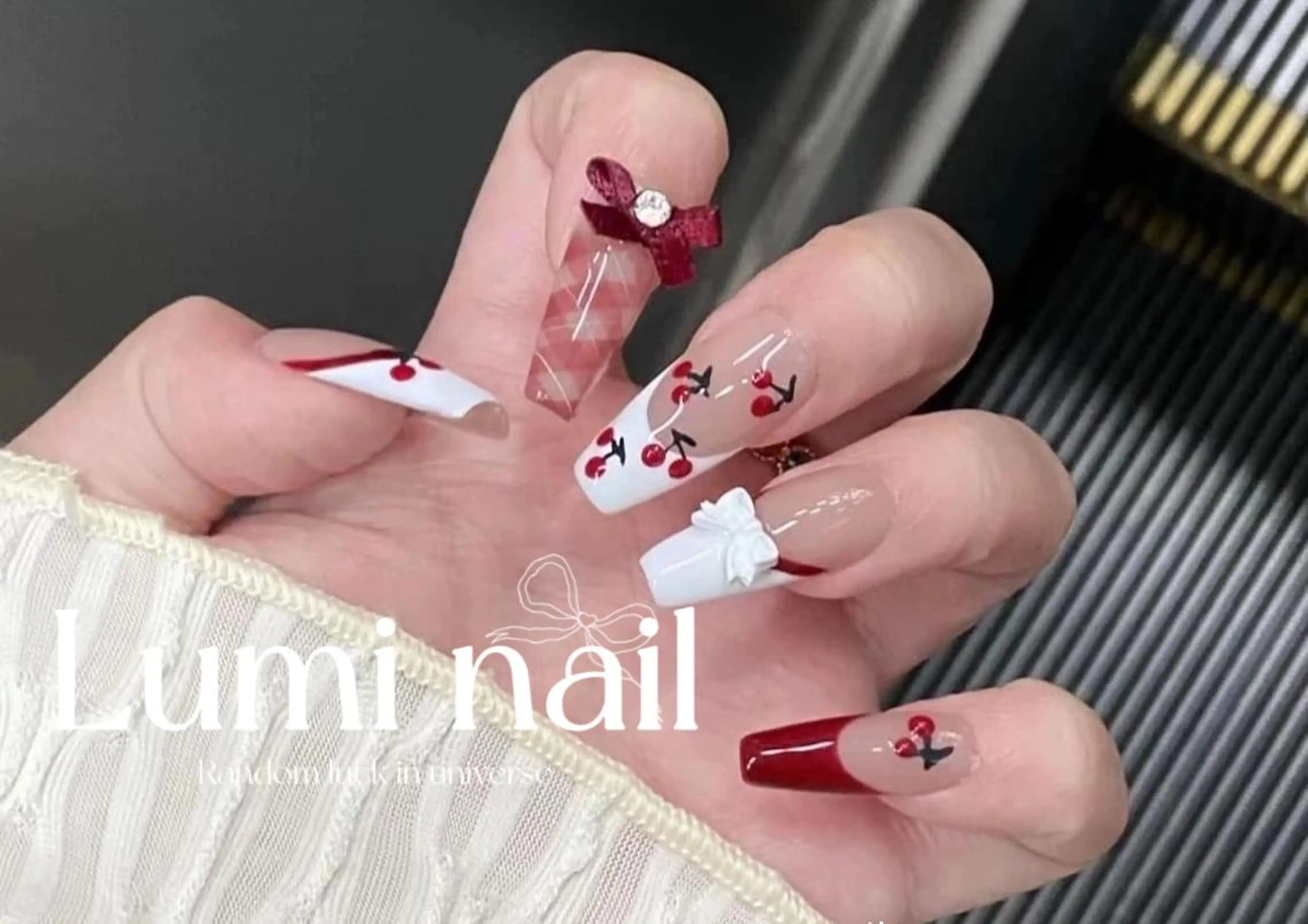 ネイル ツイードネイル 冬ネイル クリスマス 神崎 理沙のネイルデザイン