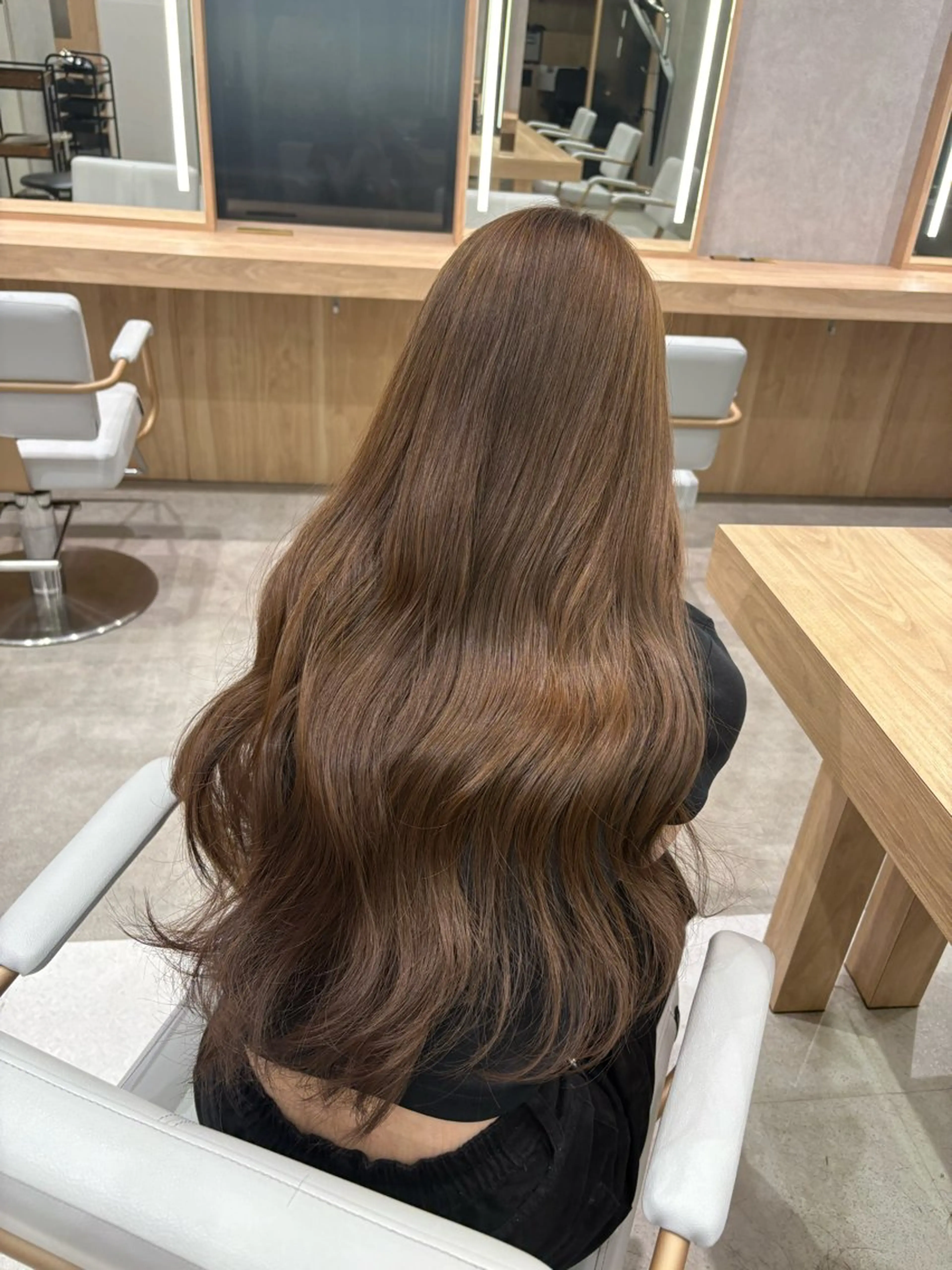 ロング ヘアカラー トリートメント ブリーチなしカラー/ 縮毛矯正🍓kaeのヘアスタイル